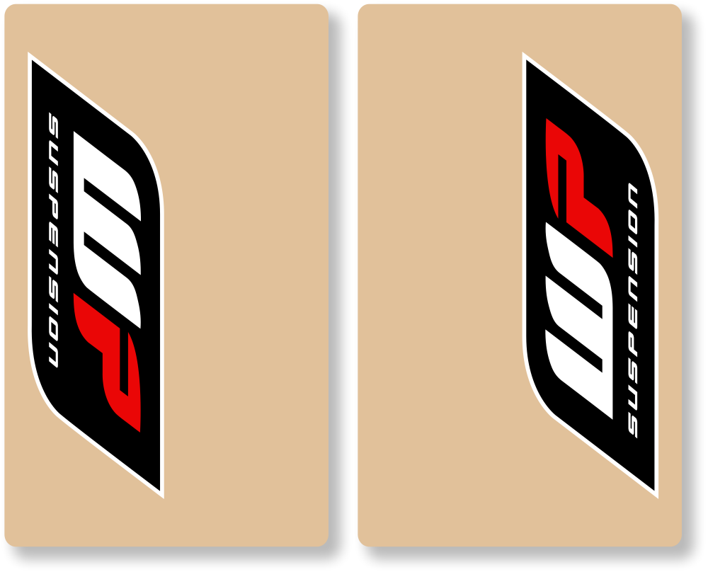 WP fork decals – clear – OEM 16 black/red – universal motocross.