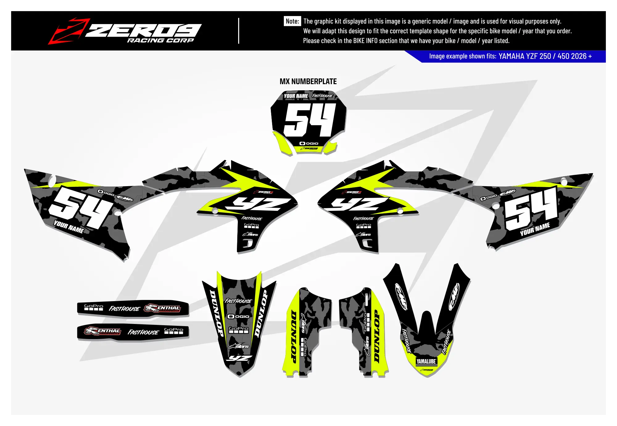 Yamaha Graphics Kit - CAMO | Black GRAPHIC KIT