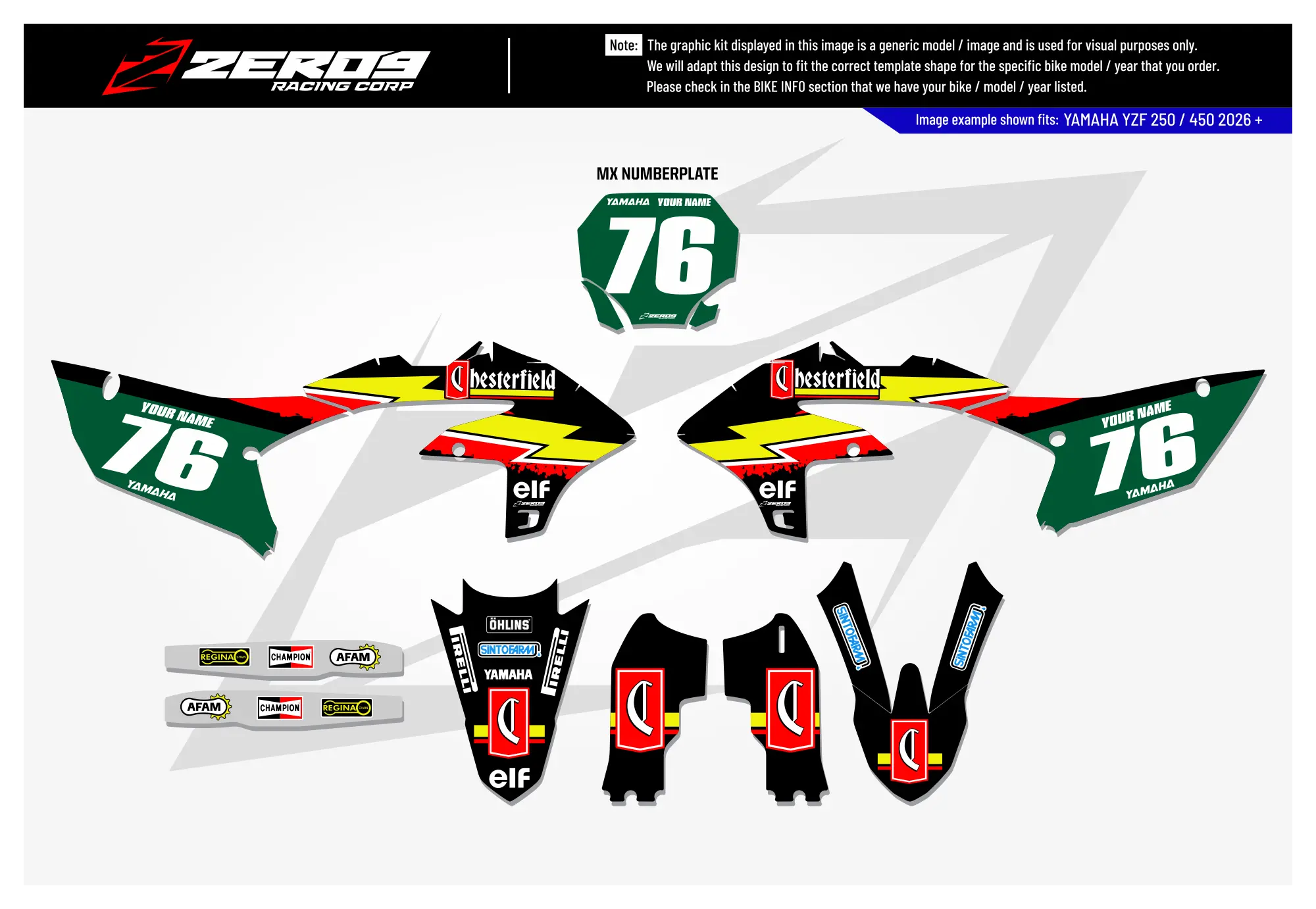 Yamaha Graphics Kit - CHESTERFIELD | Black GRAPHIC KIT