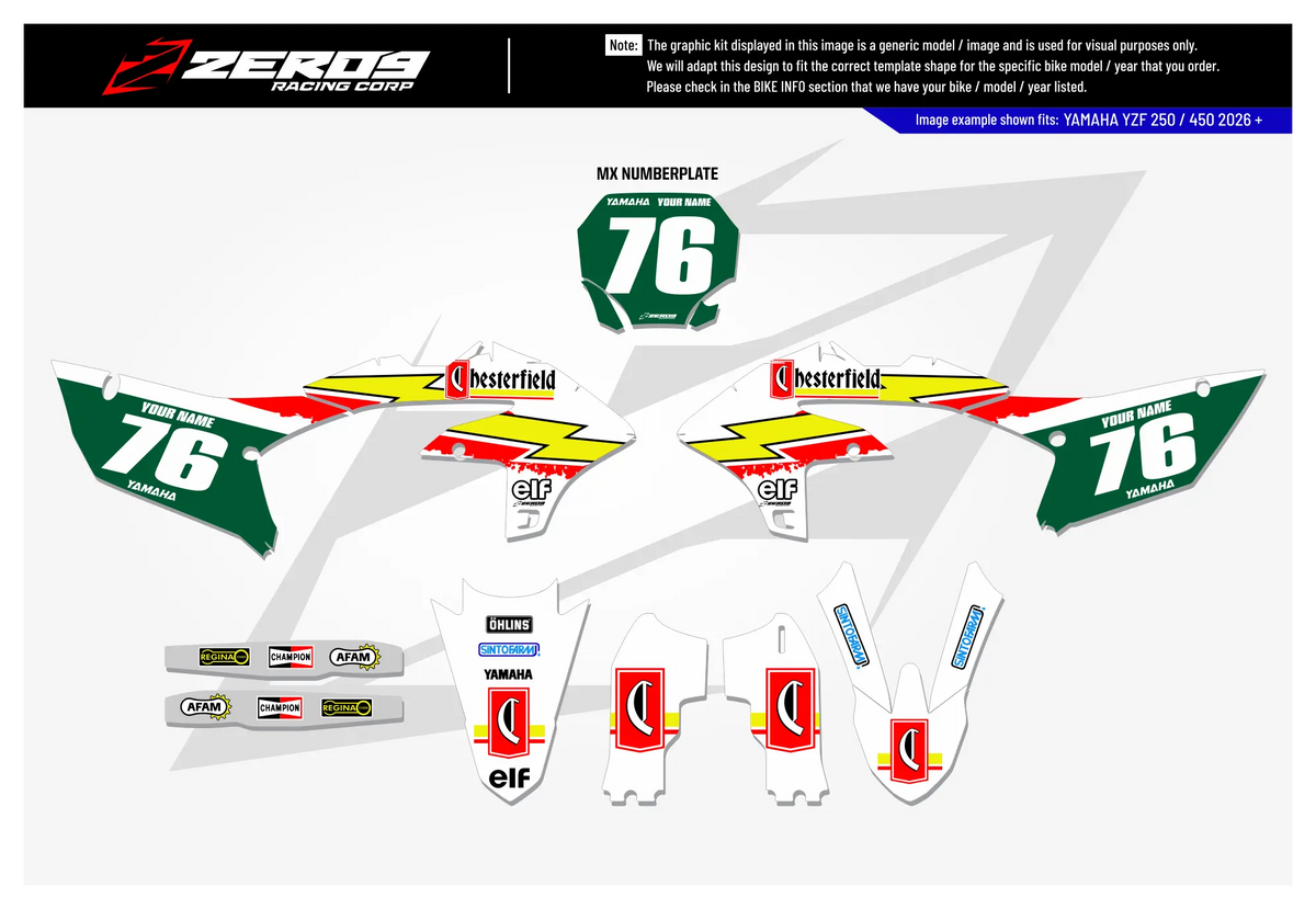 Yamaha Graphics Kit - CHESTERFIELD | White GRAPHIC KIT