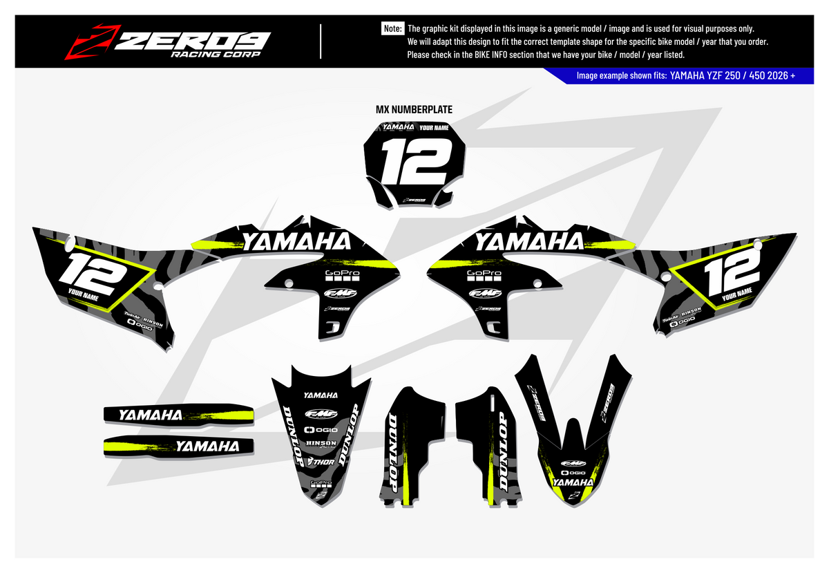 Yamaha Graphics Kit - HYPE | Black GRAPHIC KIT