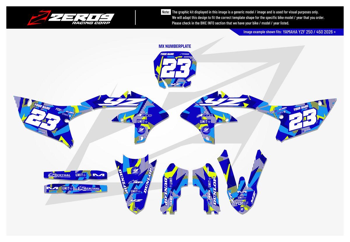 Yamaha Graphics Kit - LAZR | Blue GRAPHIC KIT