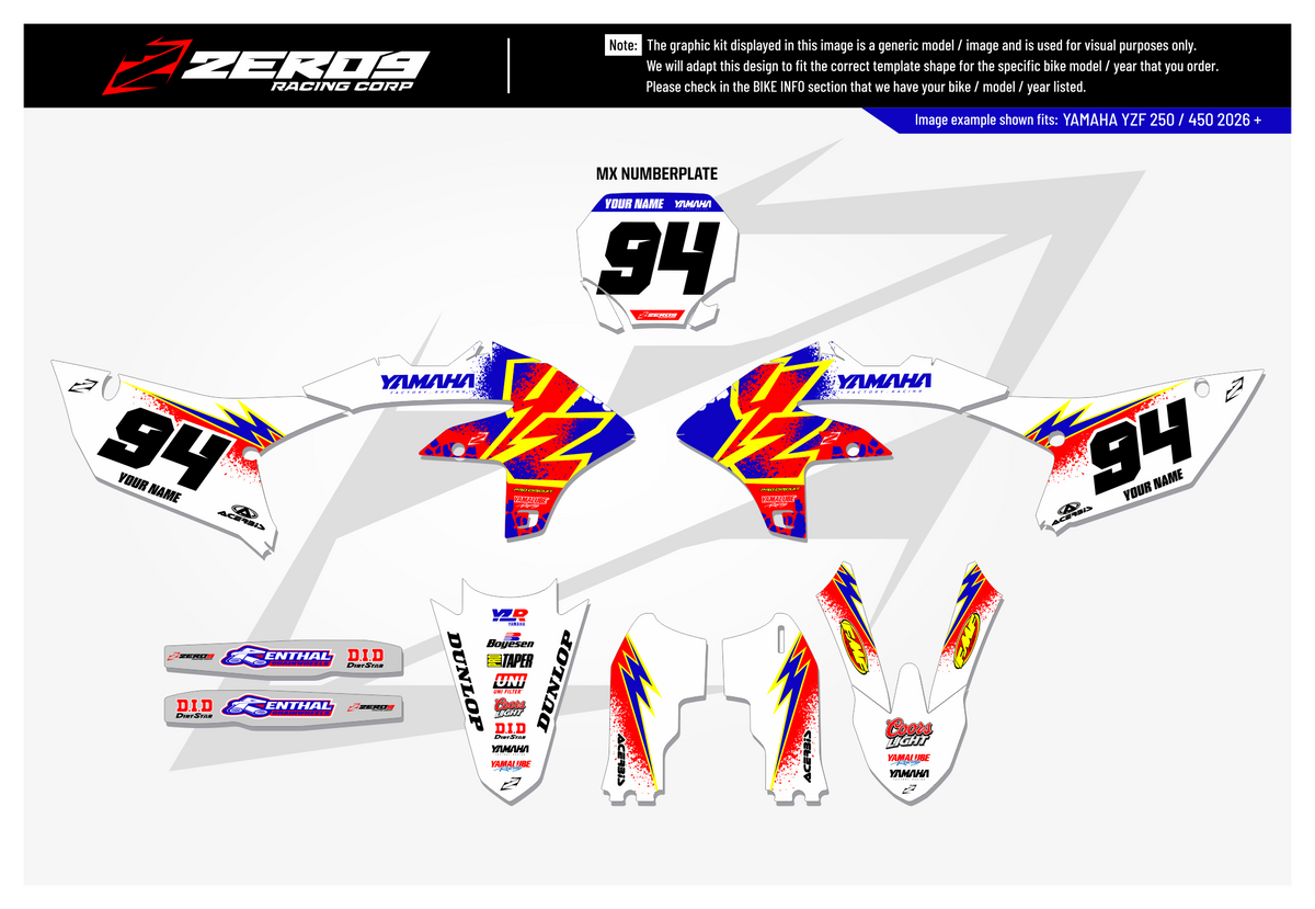 Yamaha Graphics Kit - RETRO 94 | White GRAPHIC KIT