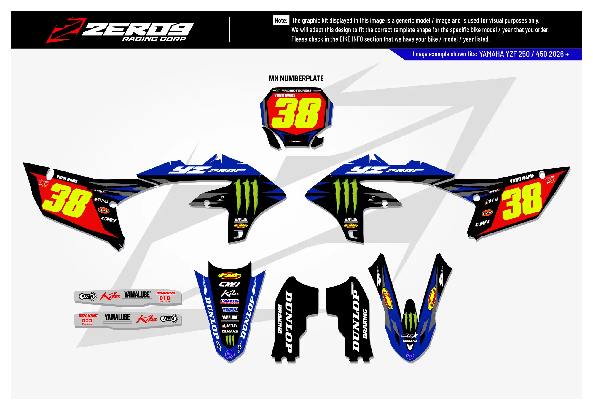 Yamaha Graphics Kit - STAR RACING | Blue/Black GRAPHIC KIT