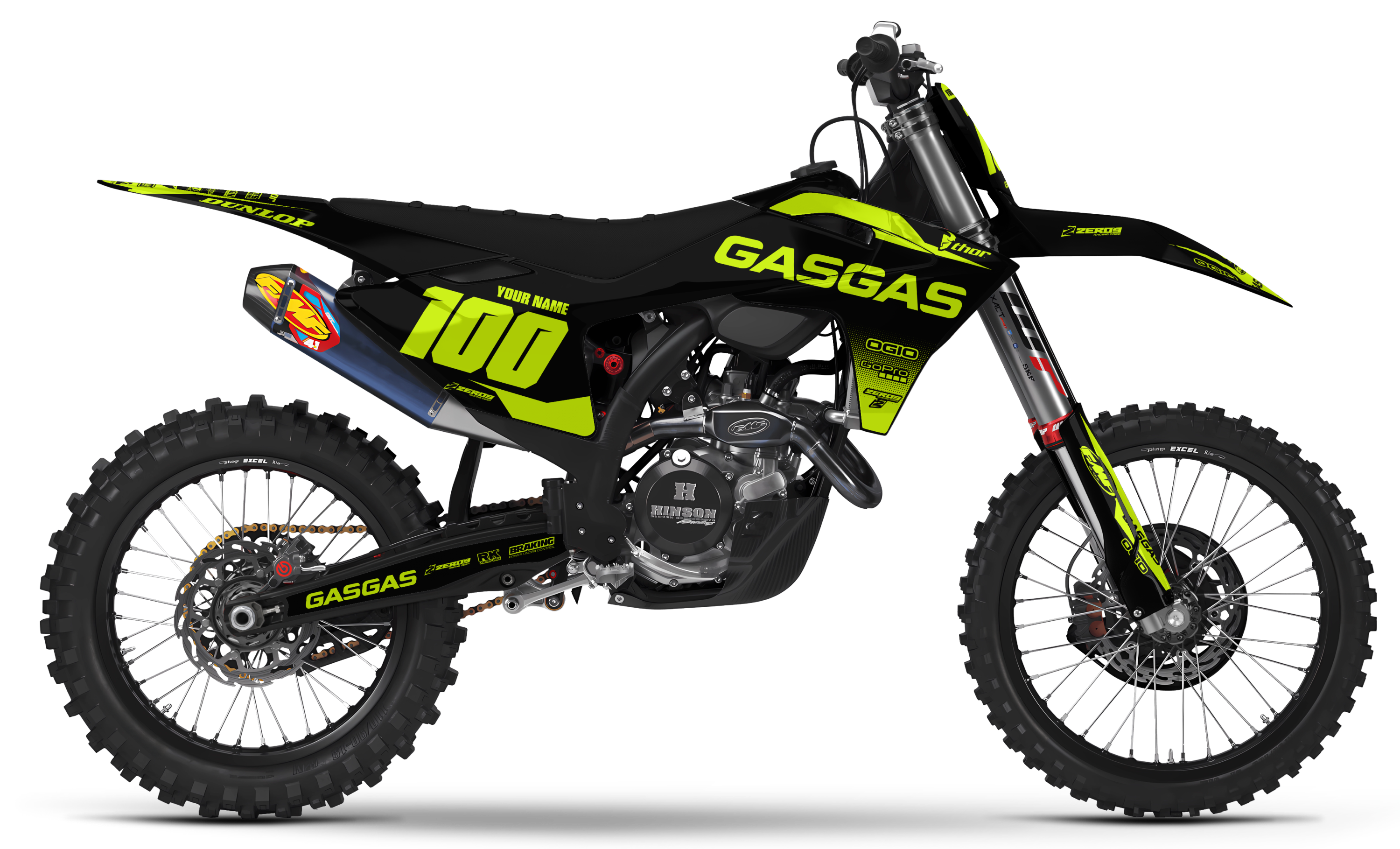 GASGAS Graphics Kit - BLOK | Black/Vivid Yellow