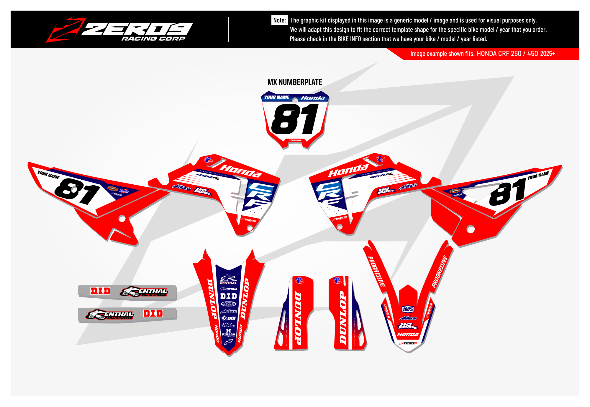 Honda Graphics Kit - APEX | Red