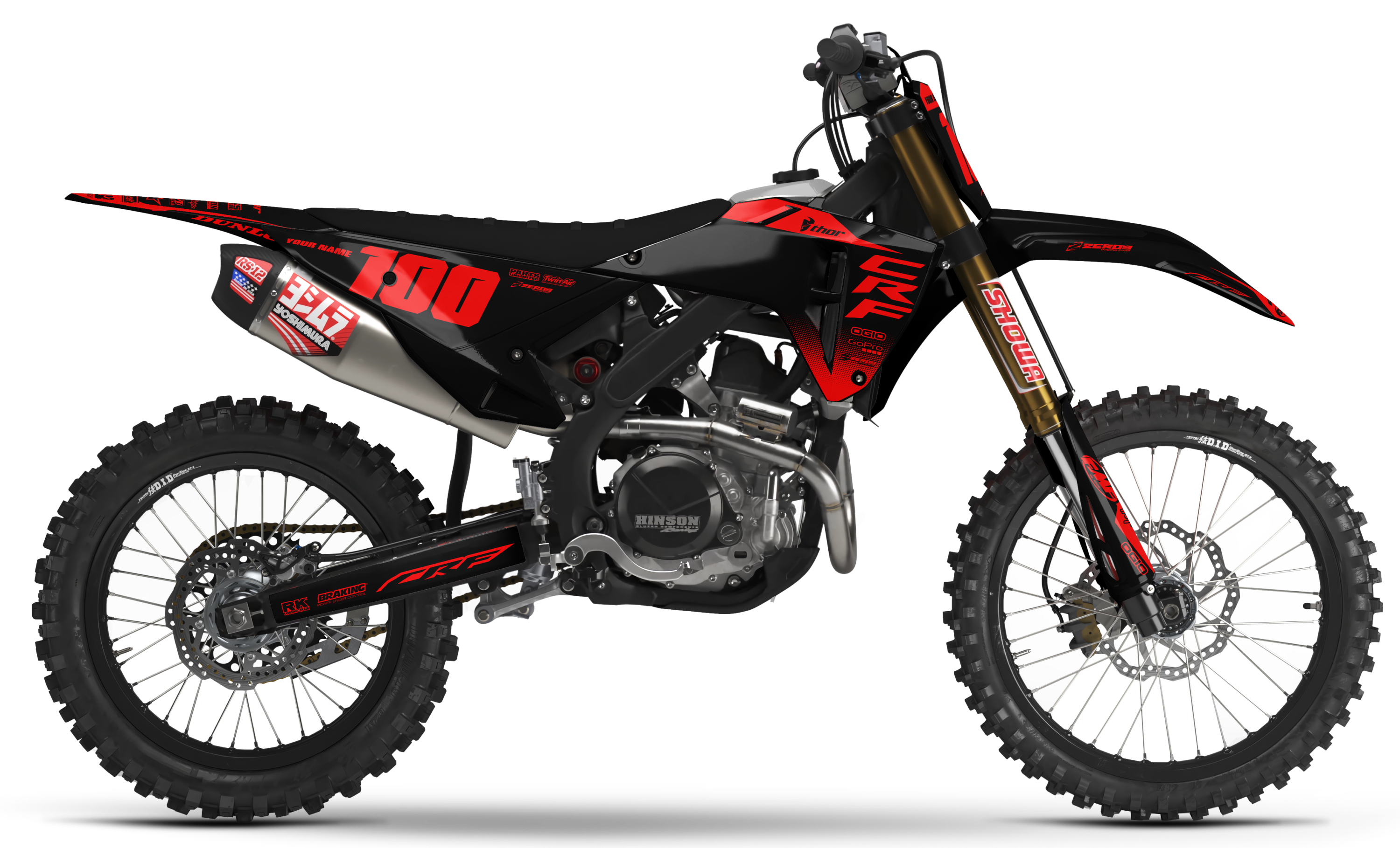 Honda Graphics Kit - BLOK | Black/Red