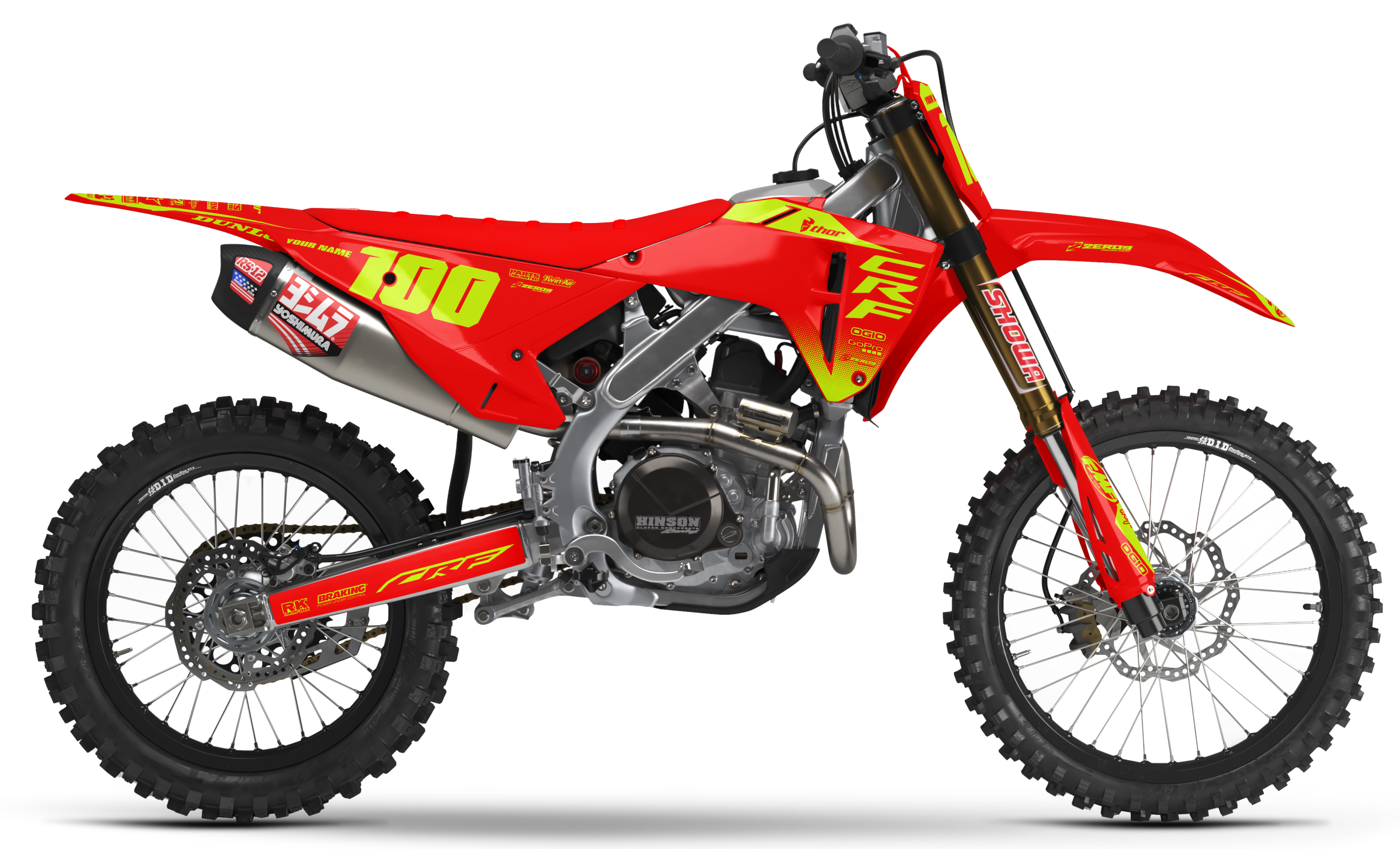 Honda Graphics Kit - BLOK | Red/Vivid Yellow