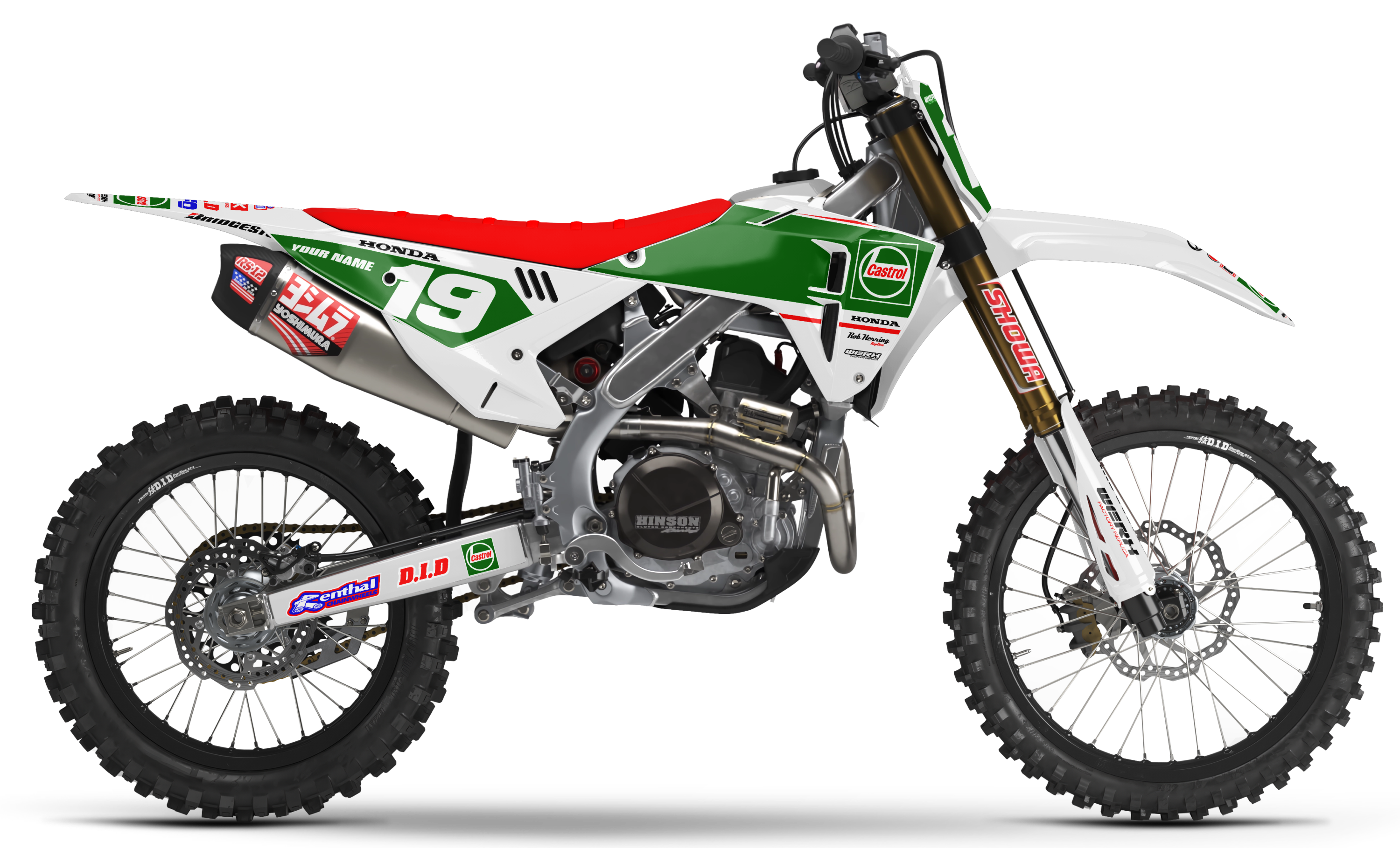 Honda Graphics Kit - CASTROL | White
