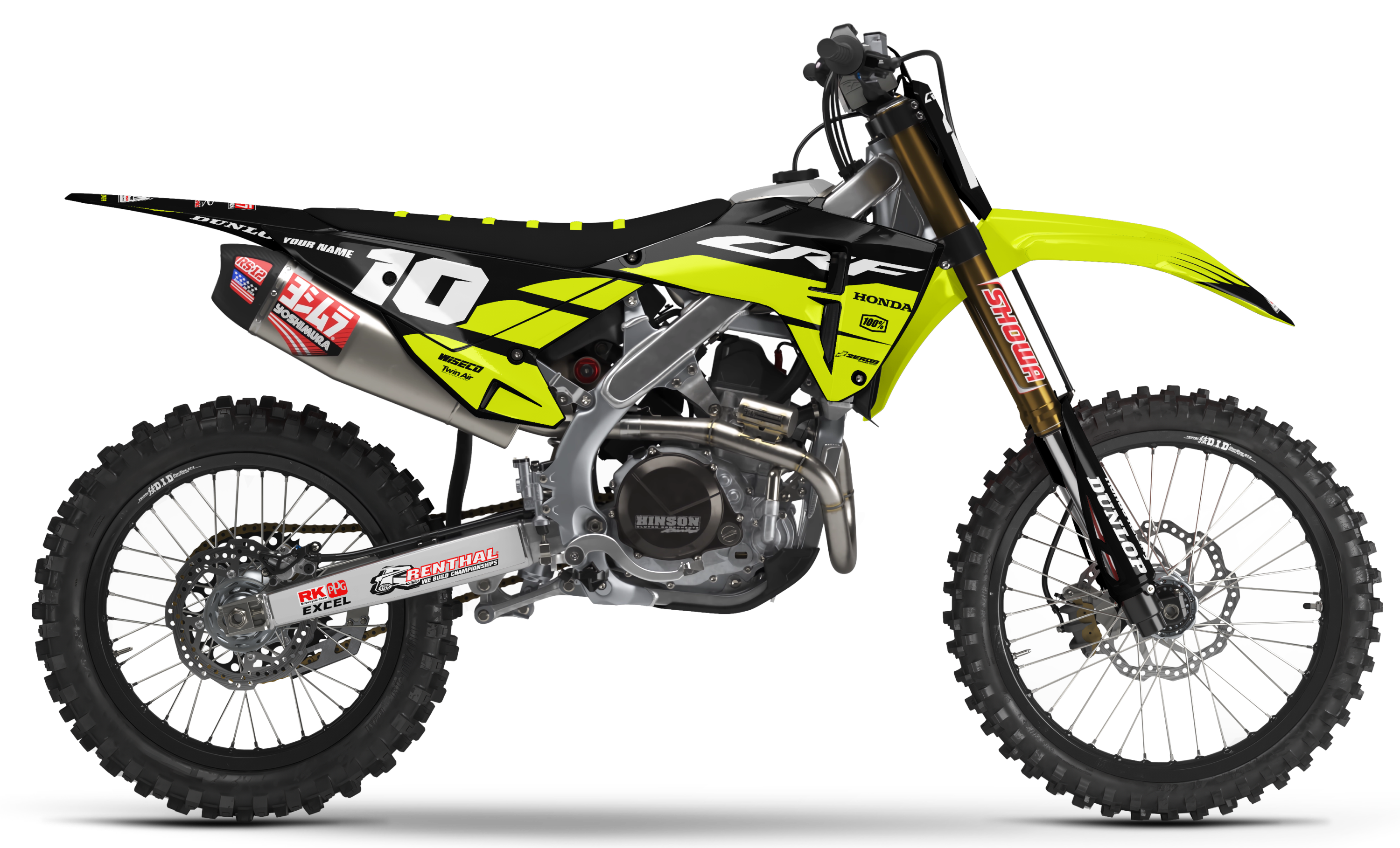 Honda Graphics Kit - DECOY | Black/Vivid Yellow