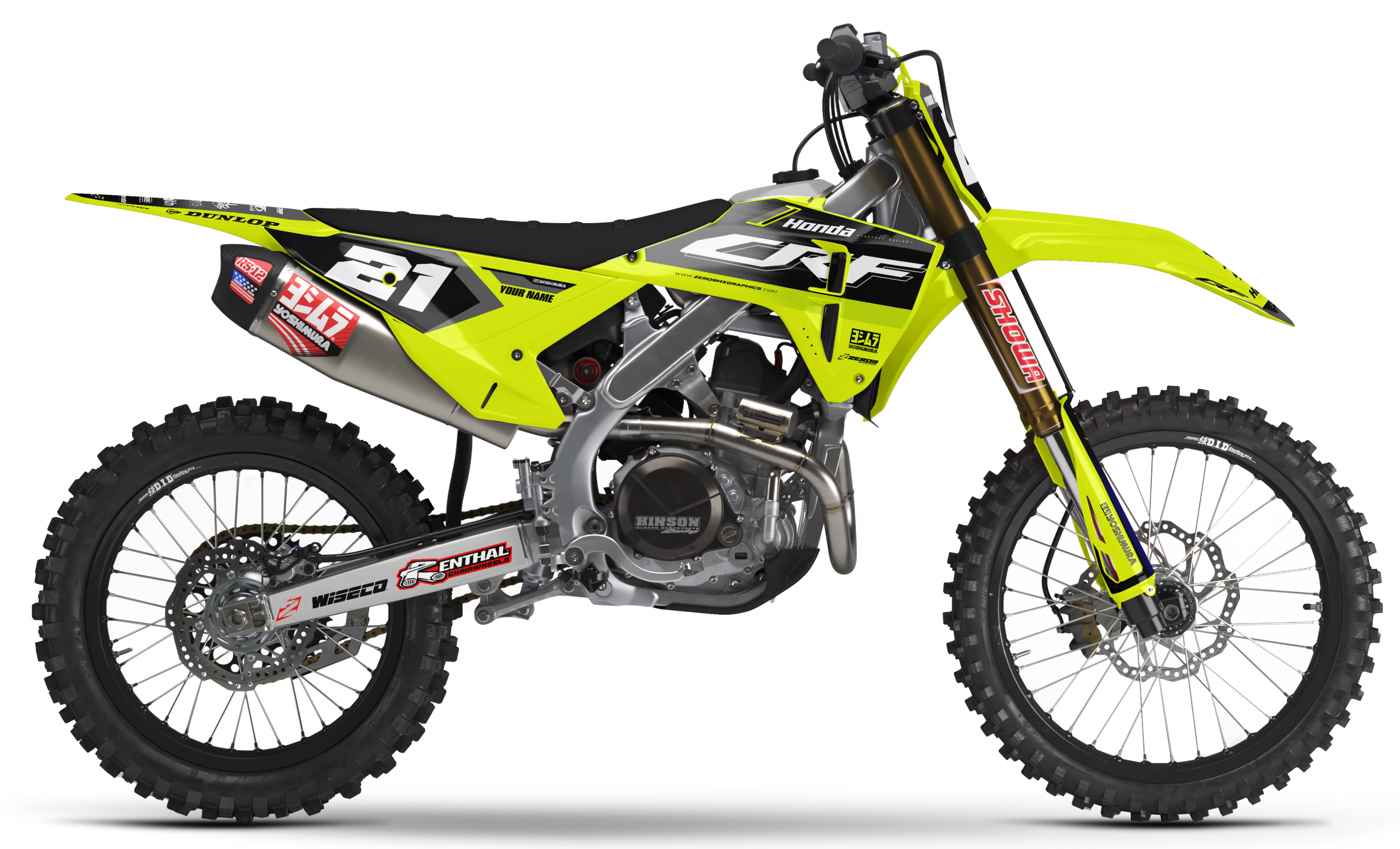 Honda Graphics Kit - ECHO | Vivid Yellow/Black