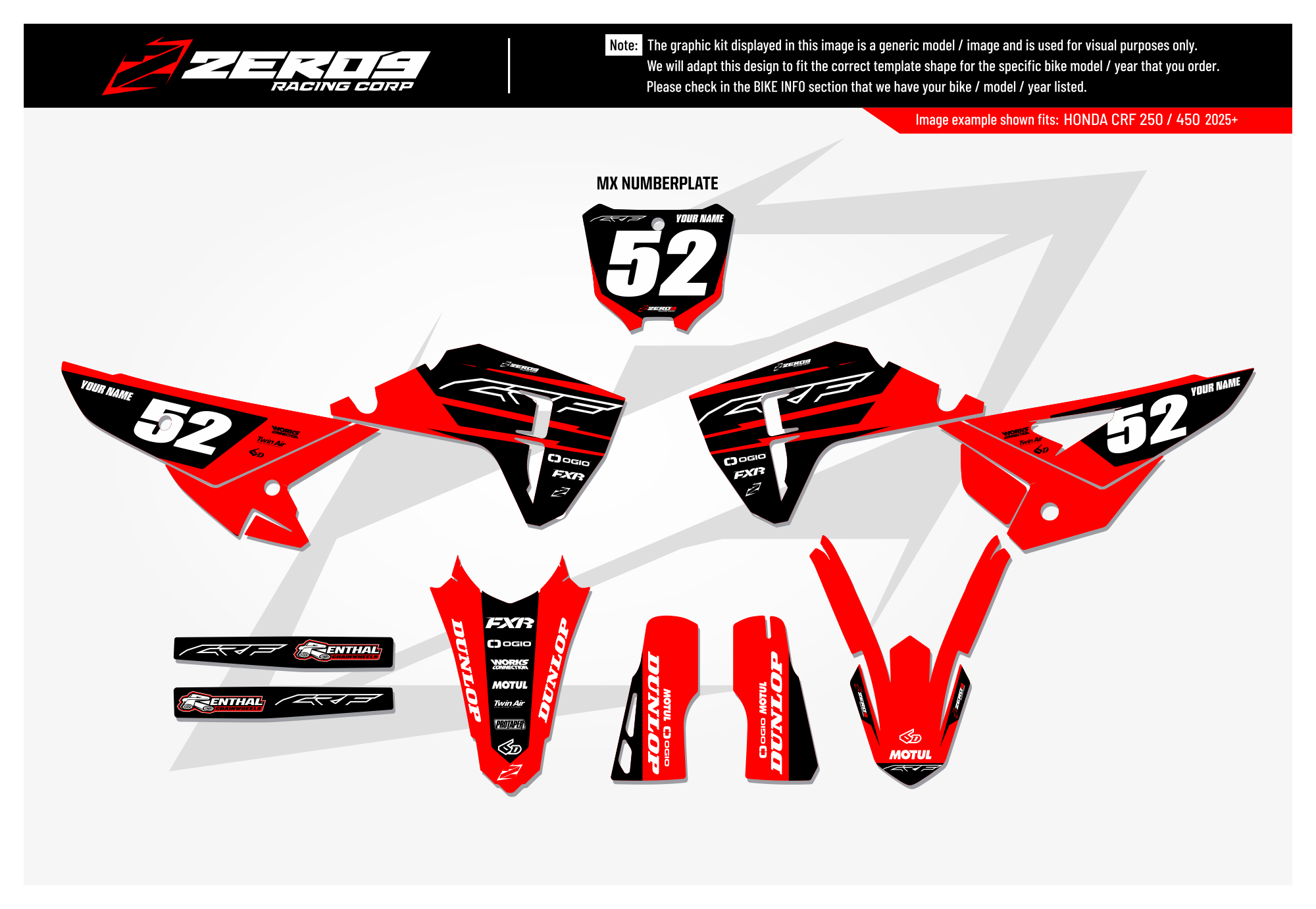 Honda Graphics Kit - INDY | Red