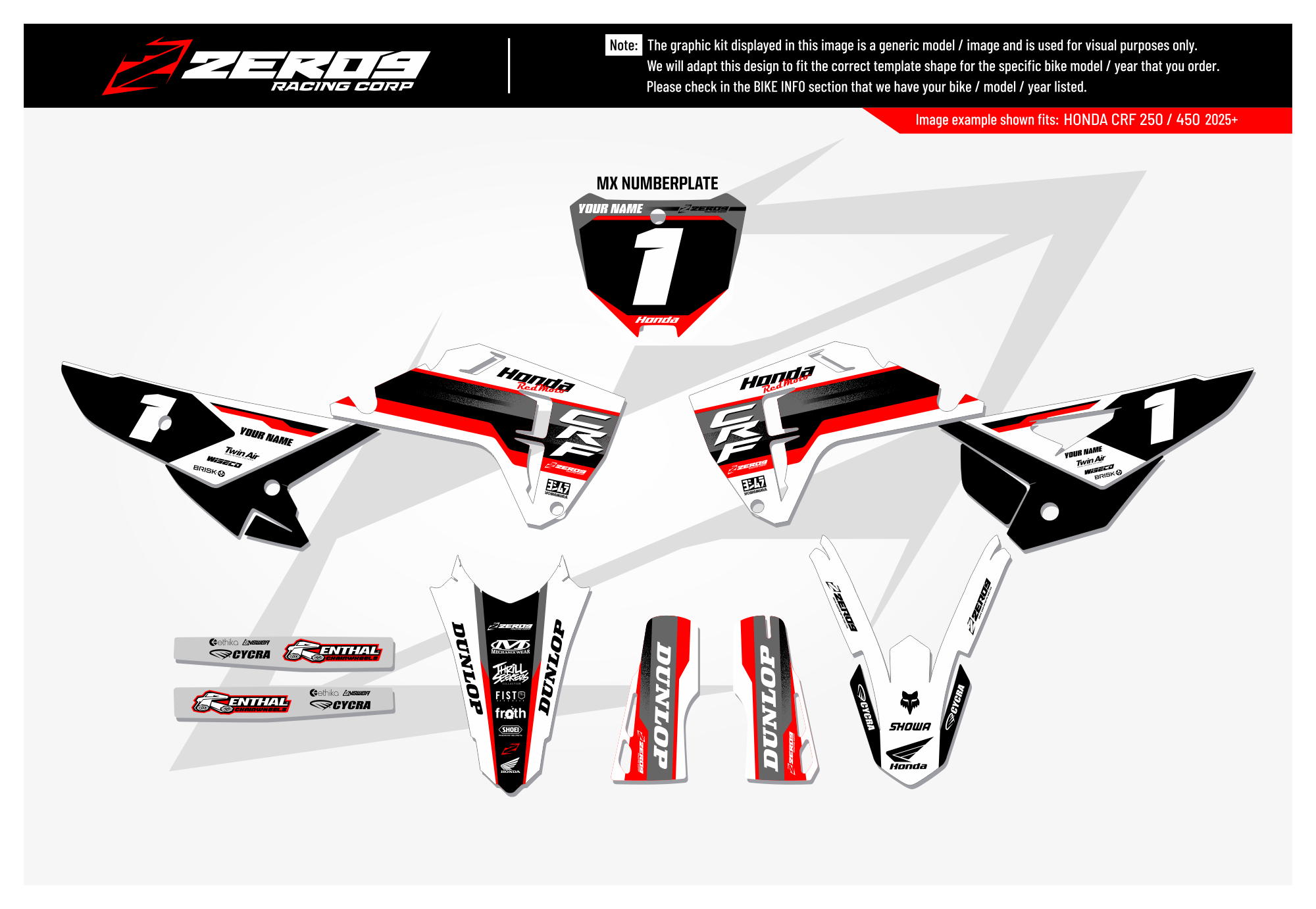 Honda Graphics Kit - JOLT | White