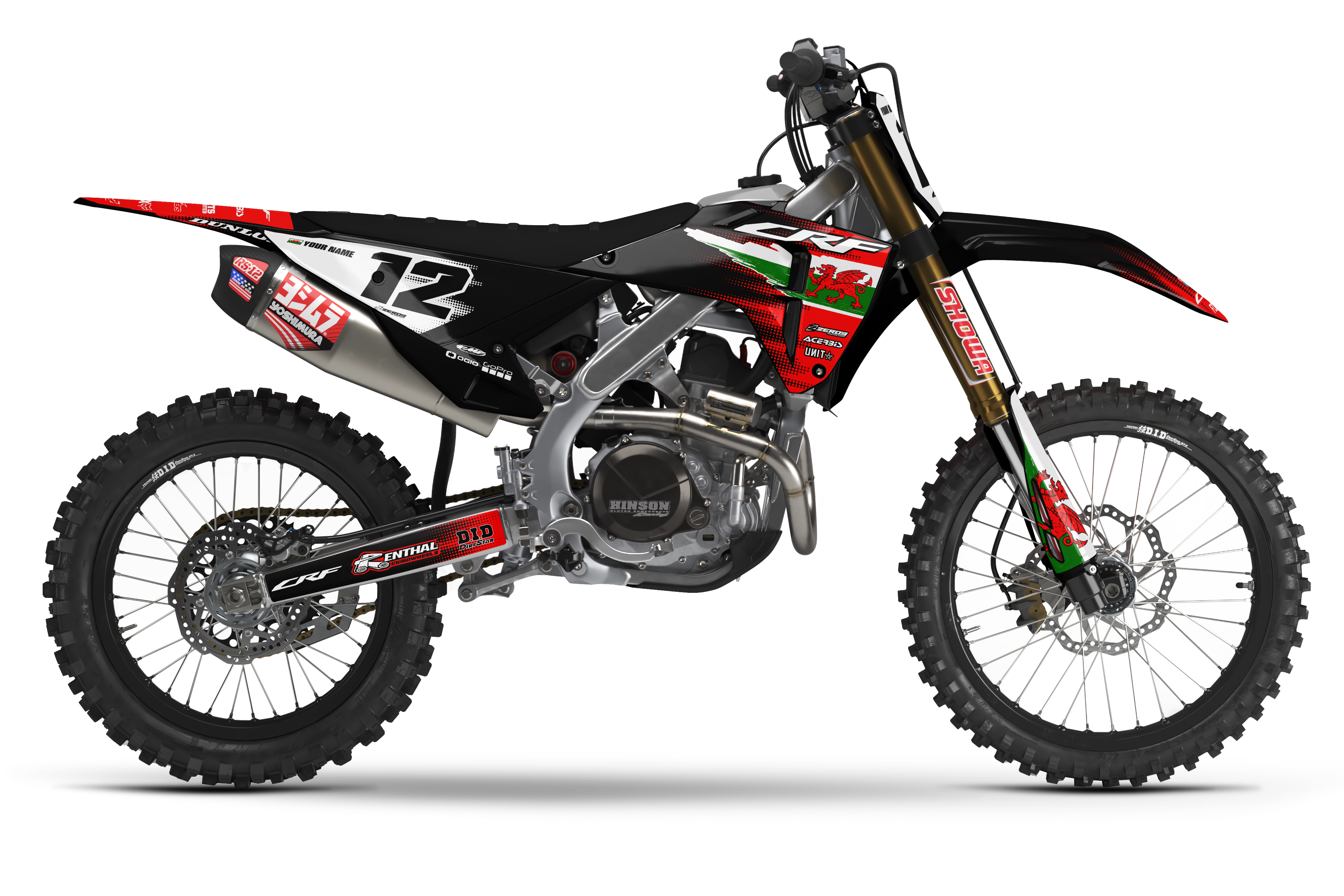 Honda Graphics Kit - PATRIOT WALES | Black