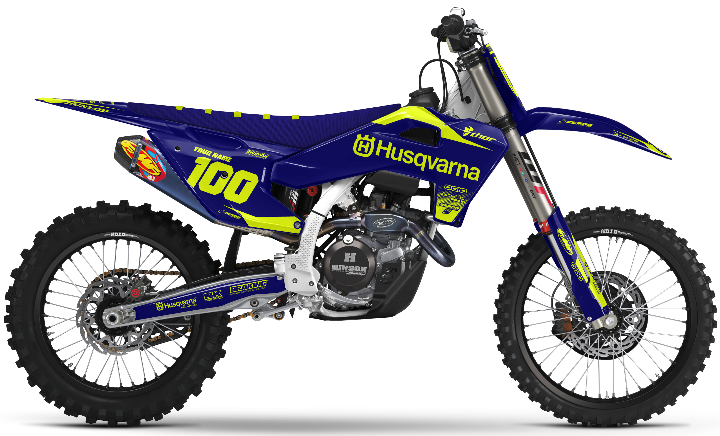 Husqvarna Graphics Kit - BLOK | Blue/Vivid Yellow