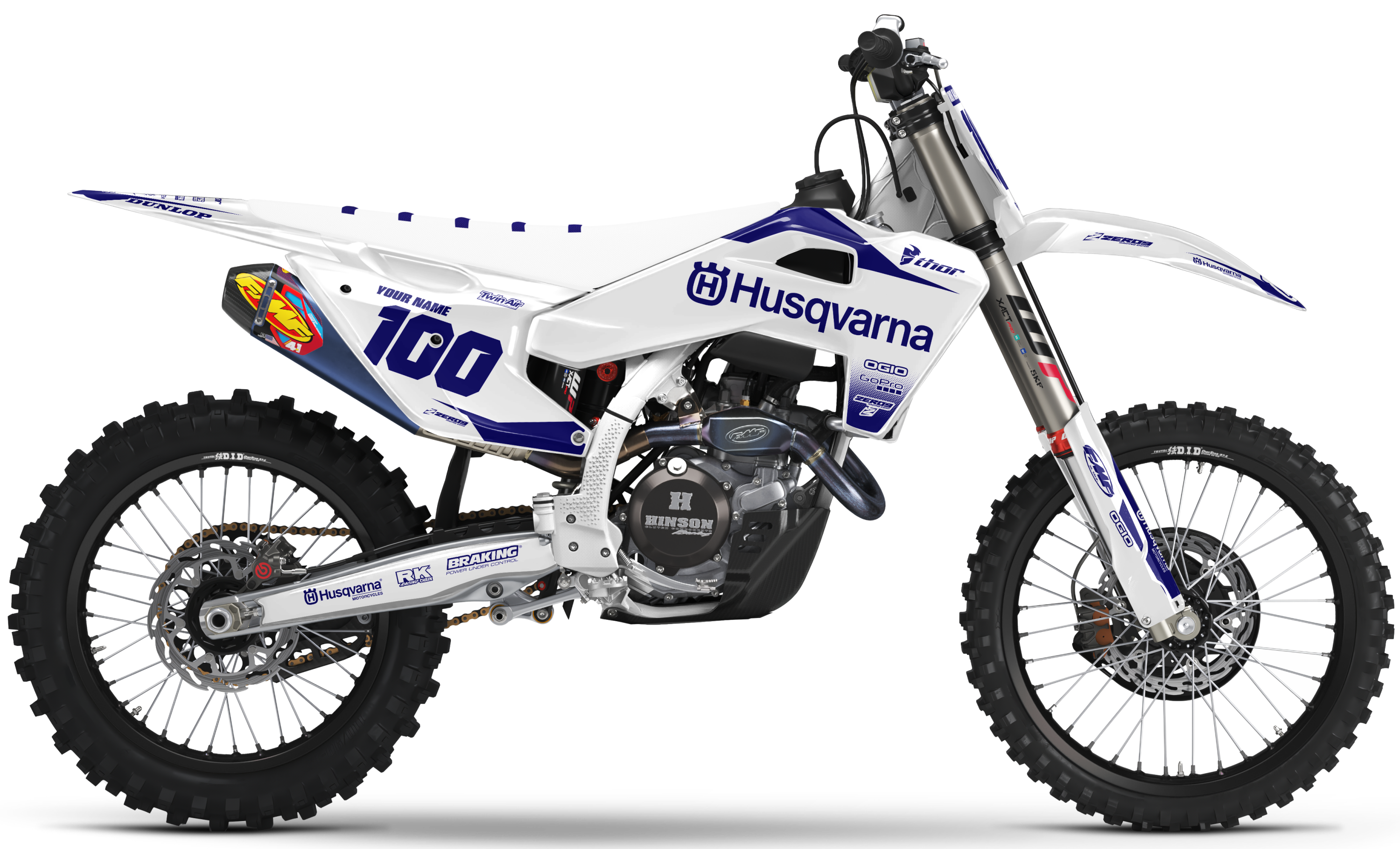 Husqvarna Graphics Kit - BLOK | White/Blue