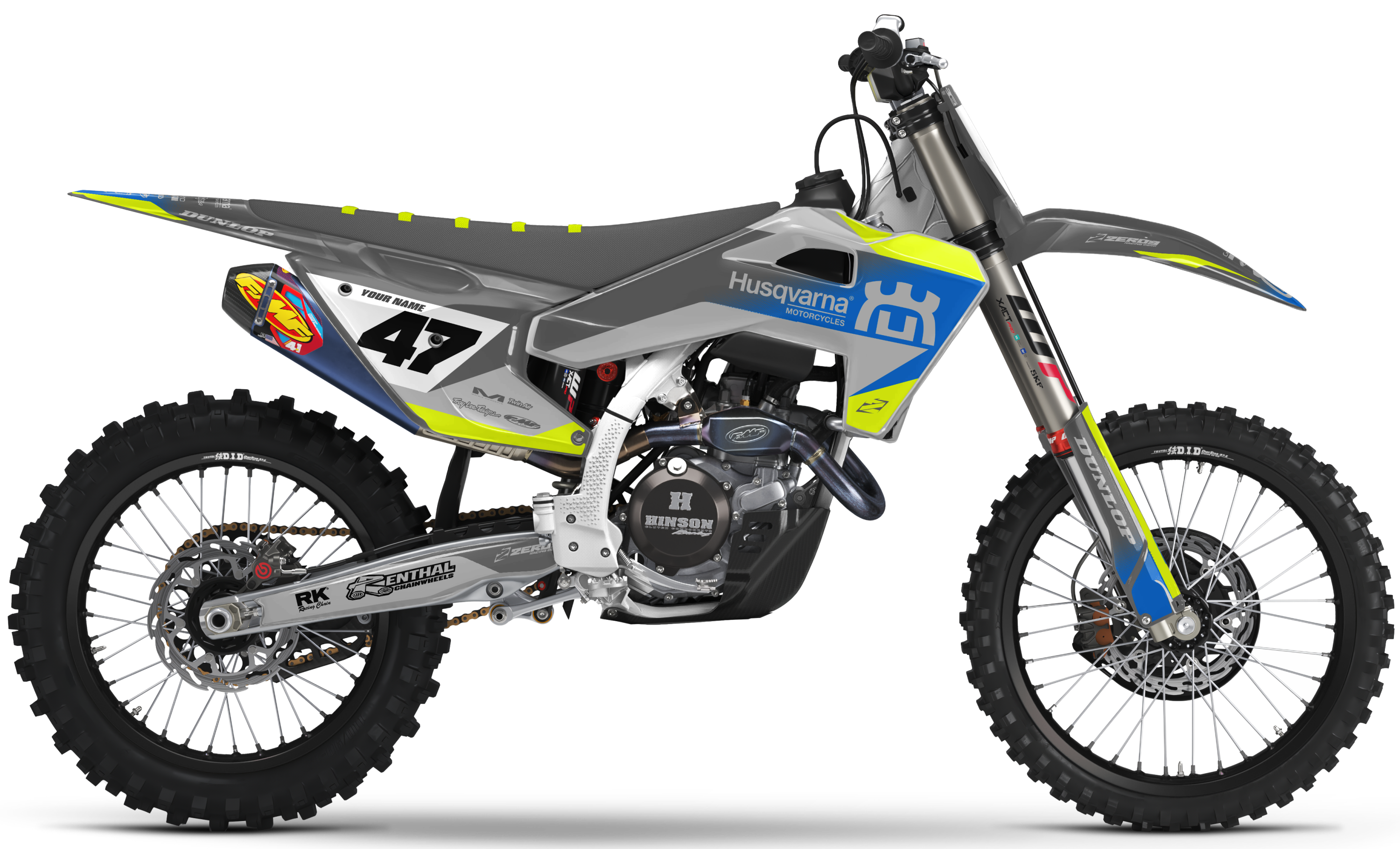 Husqvarna Graphics Kit - FADE | Grey/Vivid Yellow/Blue