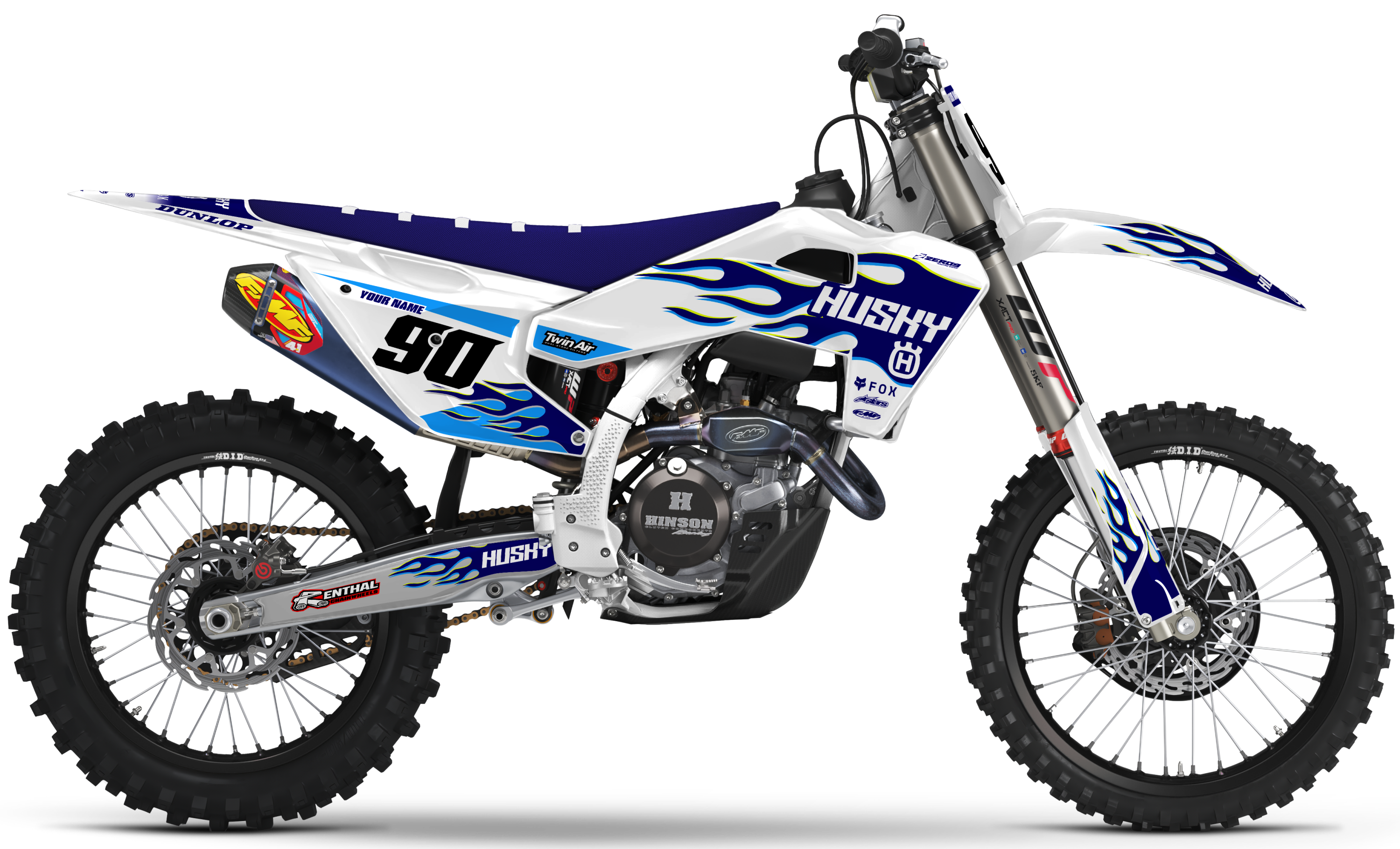 Husqvarna Graphics Kit - FLAME | White/Blue