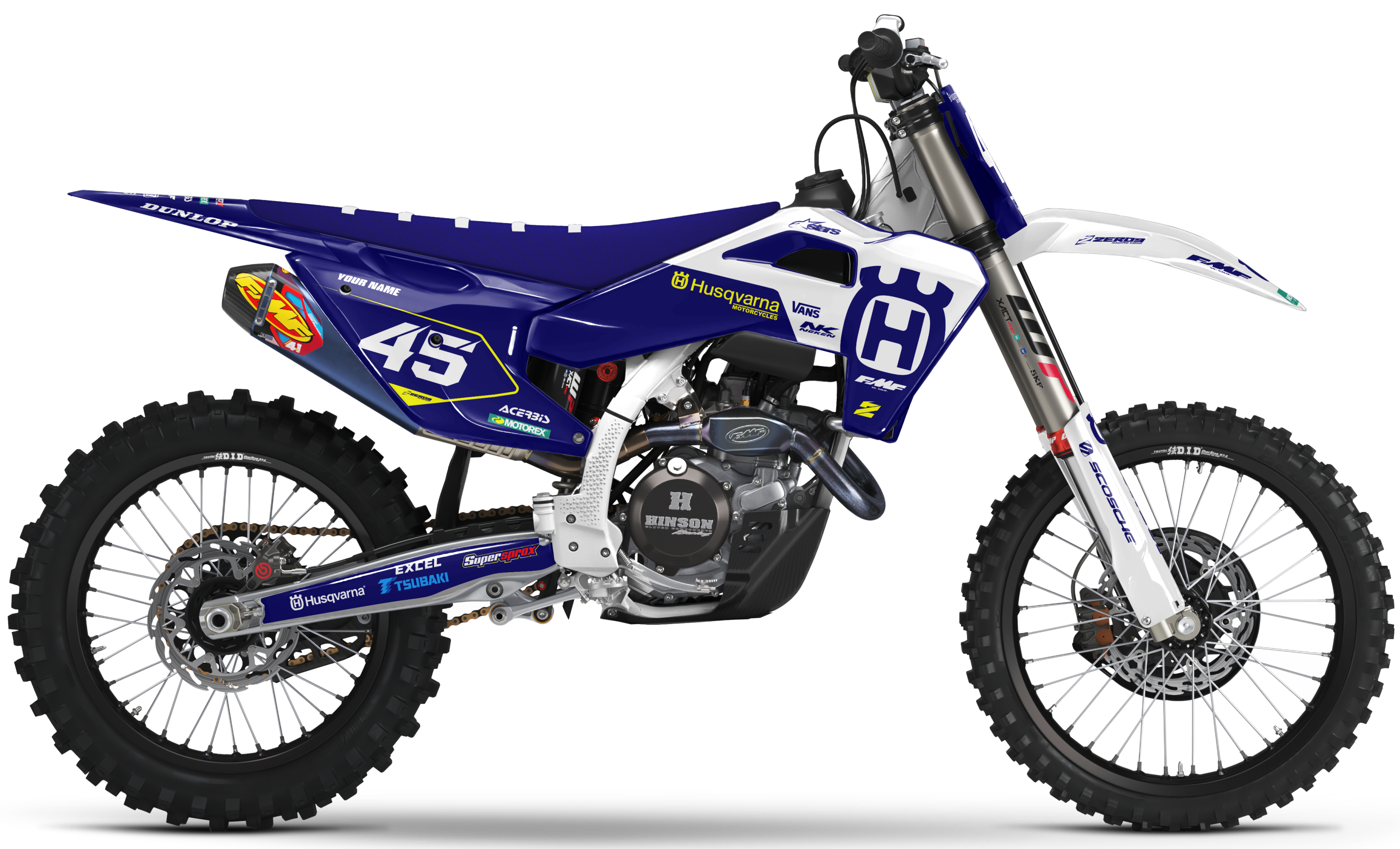 Husqvarna Graphics Kit - FLEX | White/Blue