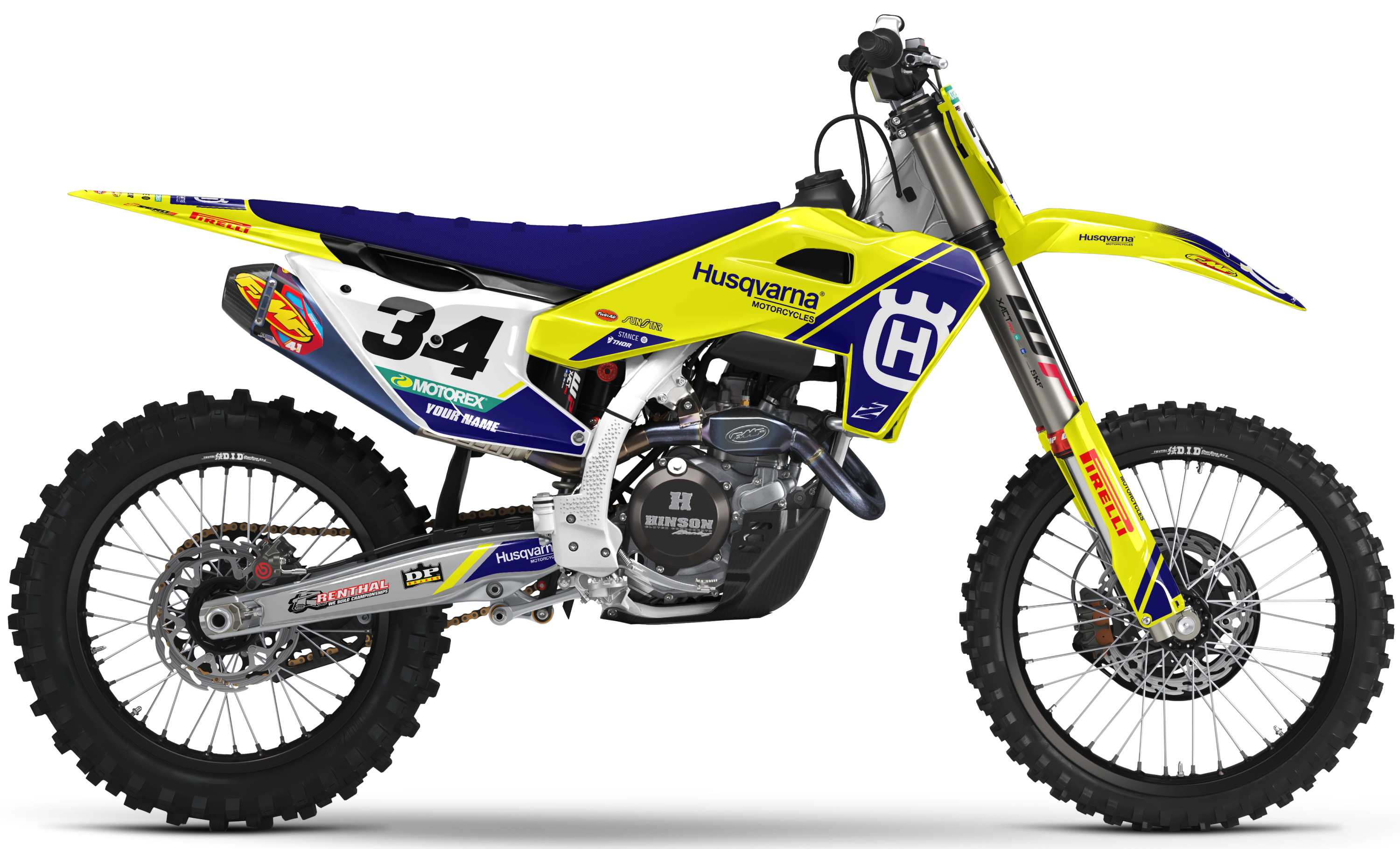 Husqvarna Graphics Kit - PULSE | Yellow/Blue