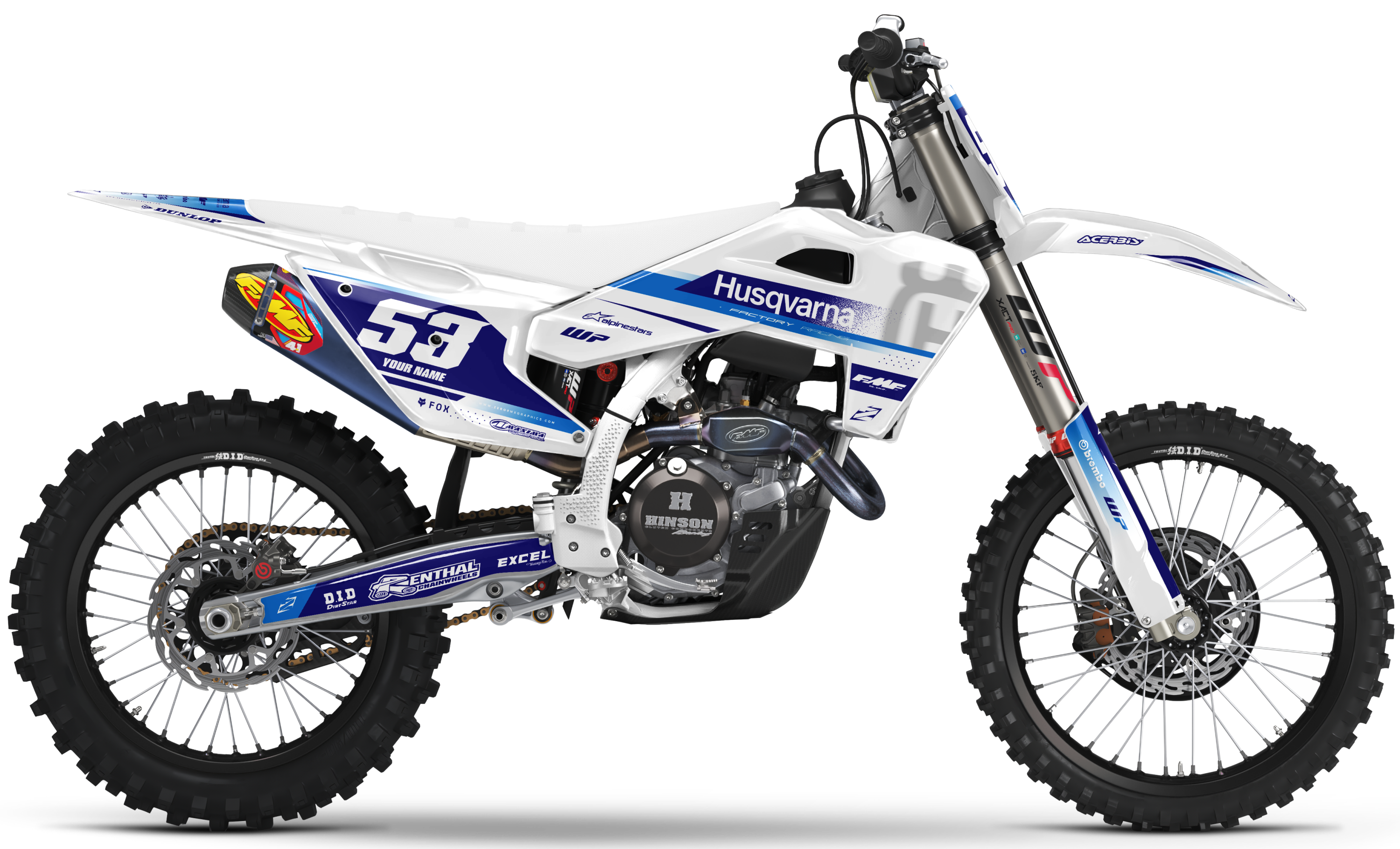 Husqvarna Graphics Kit - VEGA | White/Blue