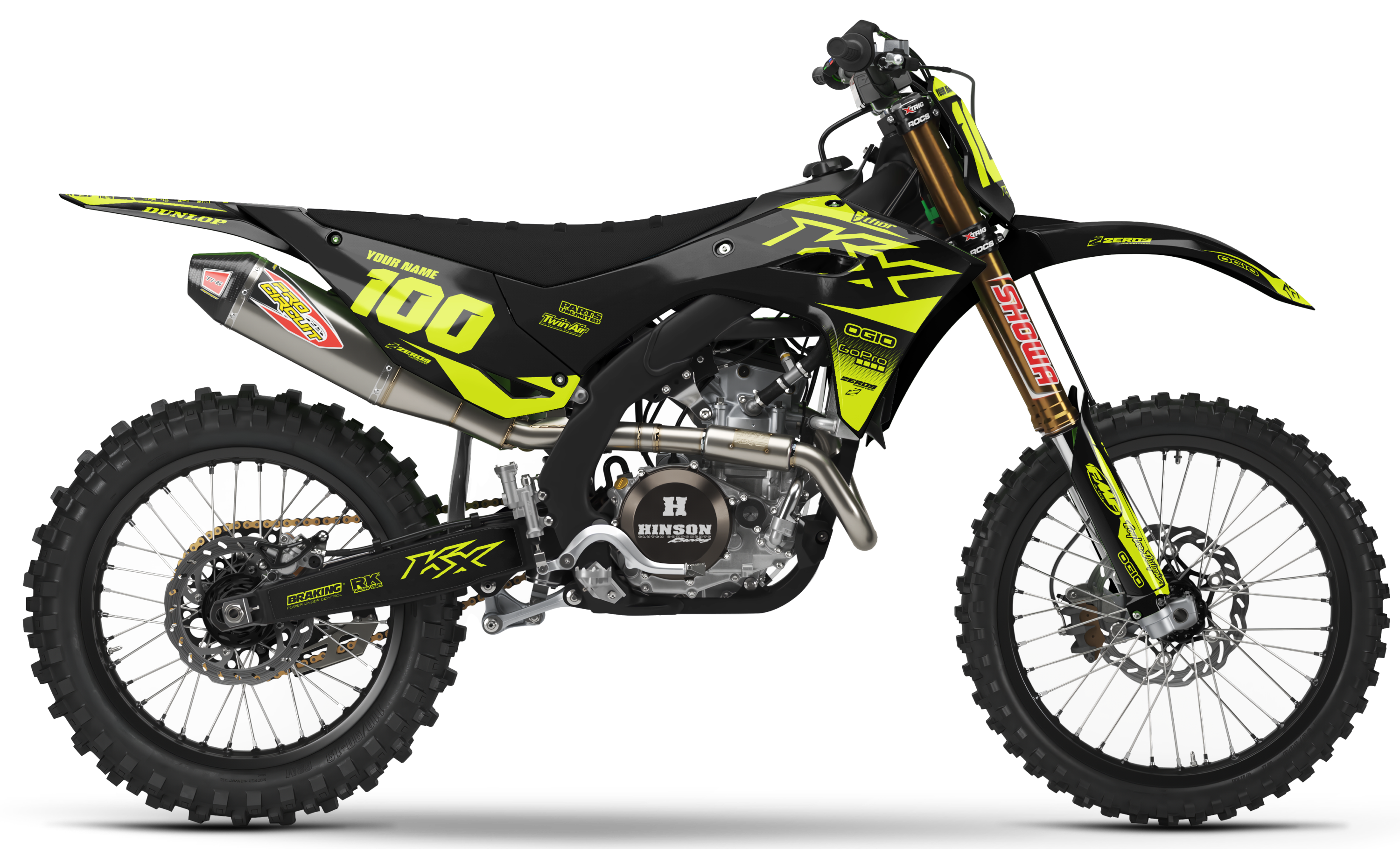 Kawasaki Graphics Kit - BLOK | Black/Vivid Yellow