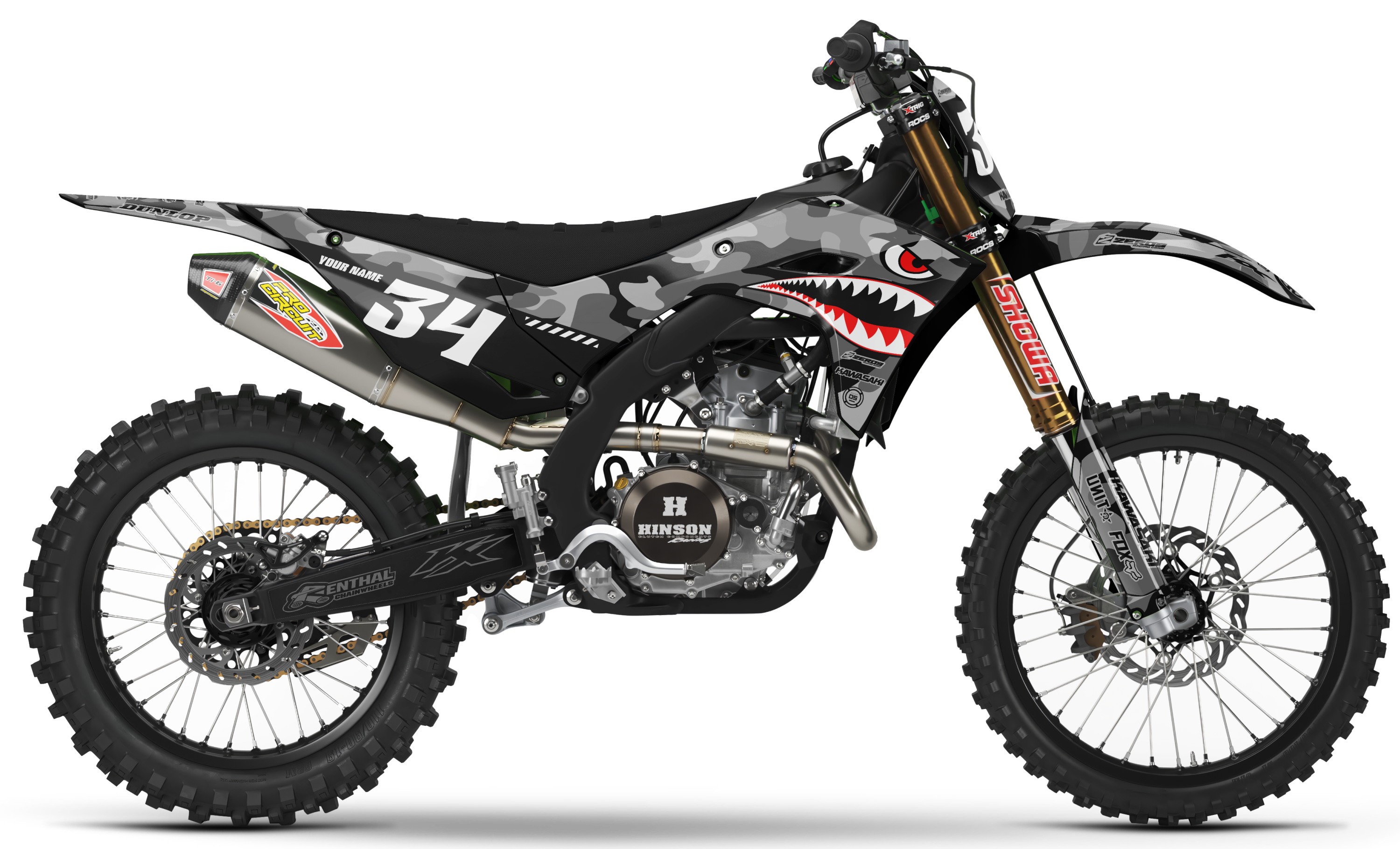 Kawasaki Graphics Kit - BOMBER | Black