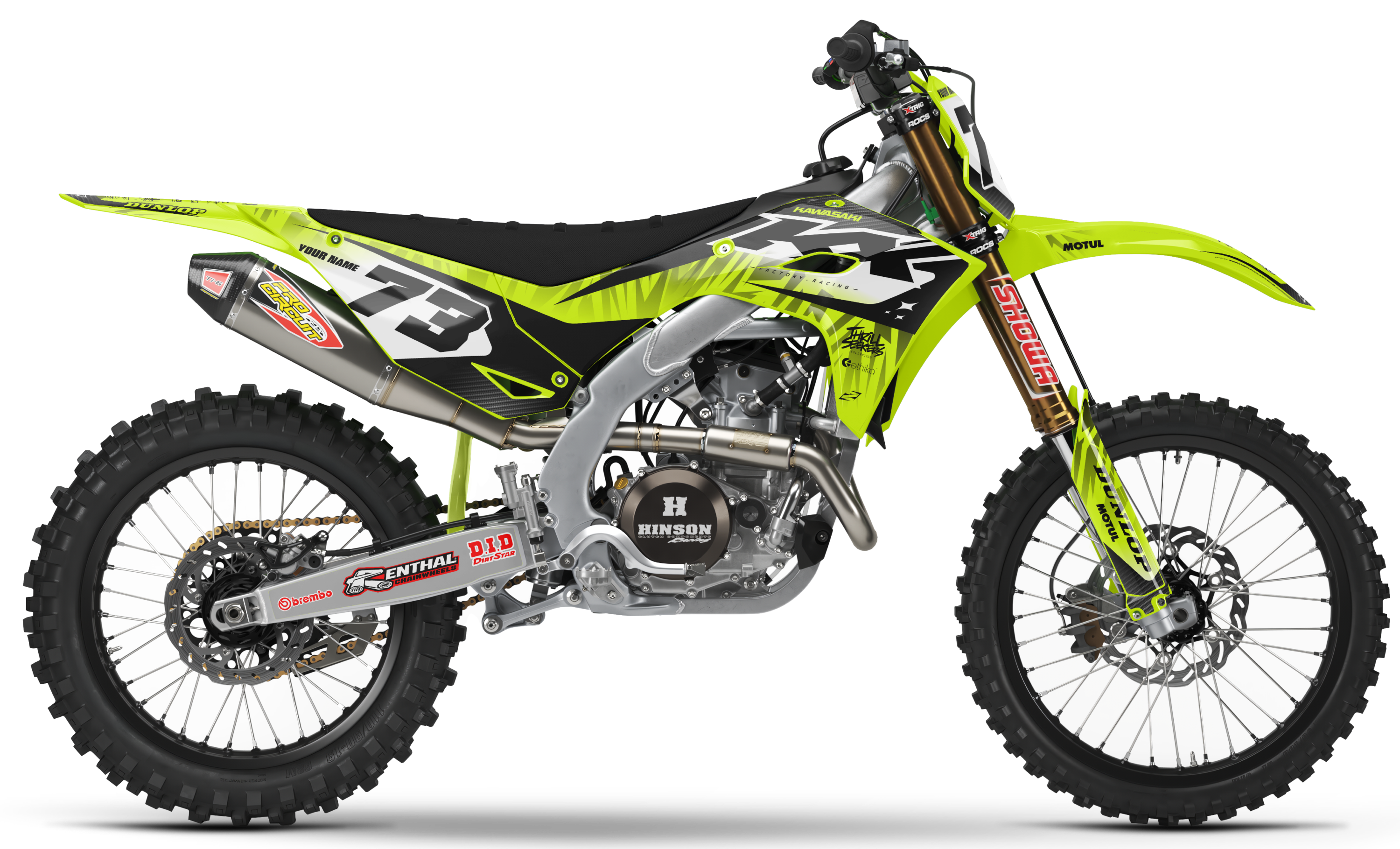 Kawasaki Graphics Kit - BUZZ | Vivid Yellow