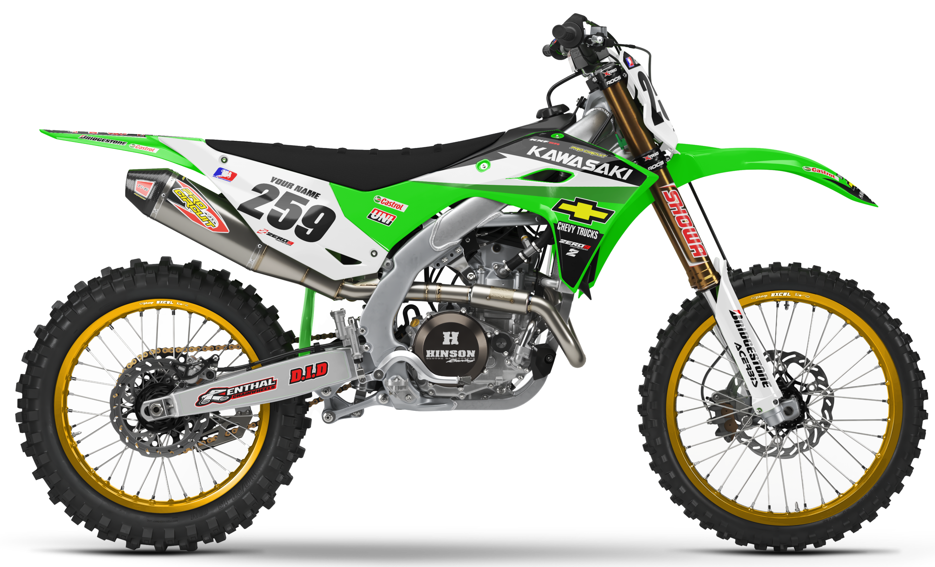 Kawasaki Graphics Kit - CHEVY TRUCKS | Green