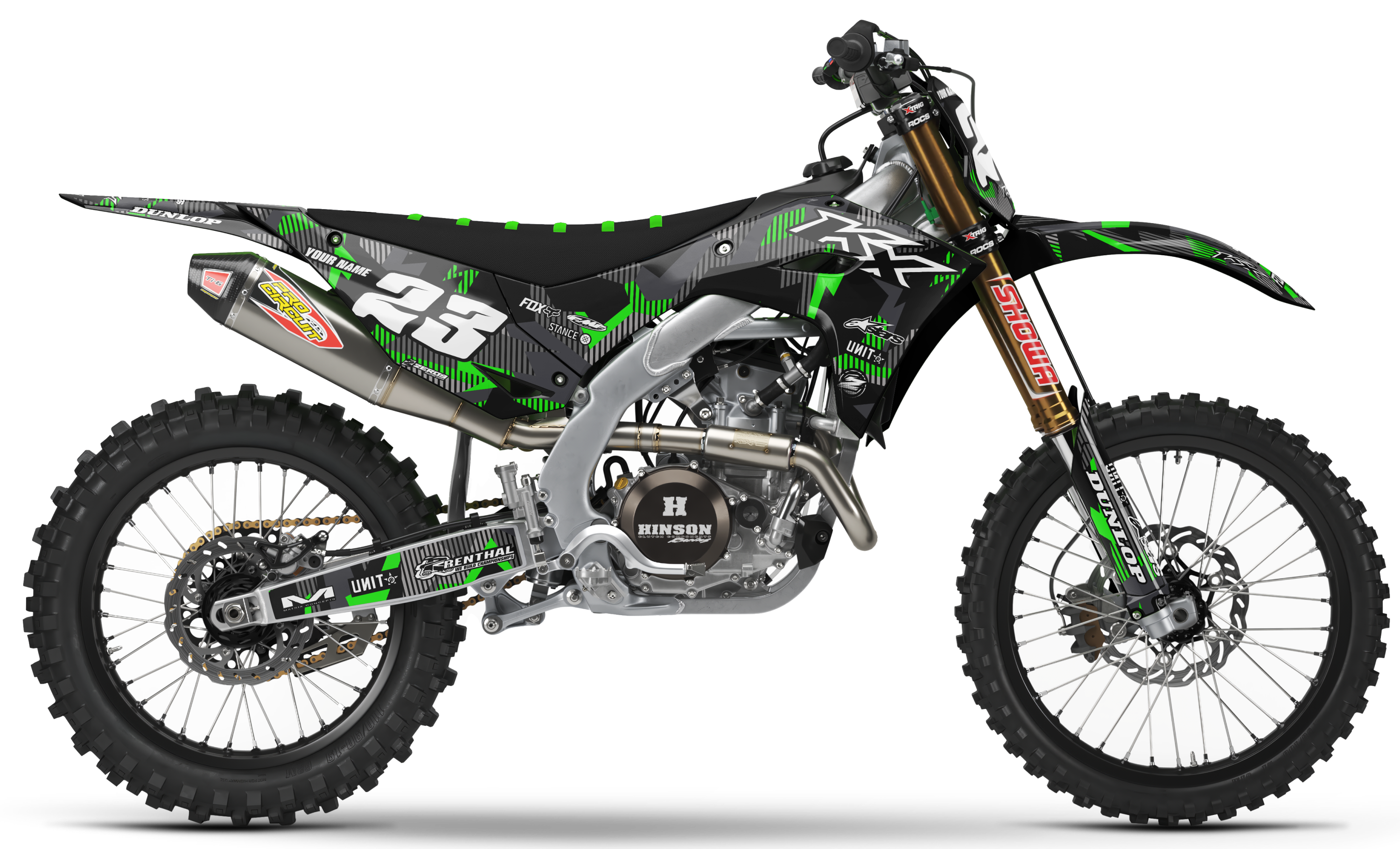 Kawasaki Graphics Kit - LAZR | Black/Green