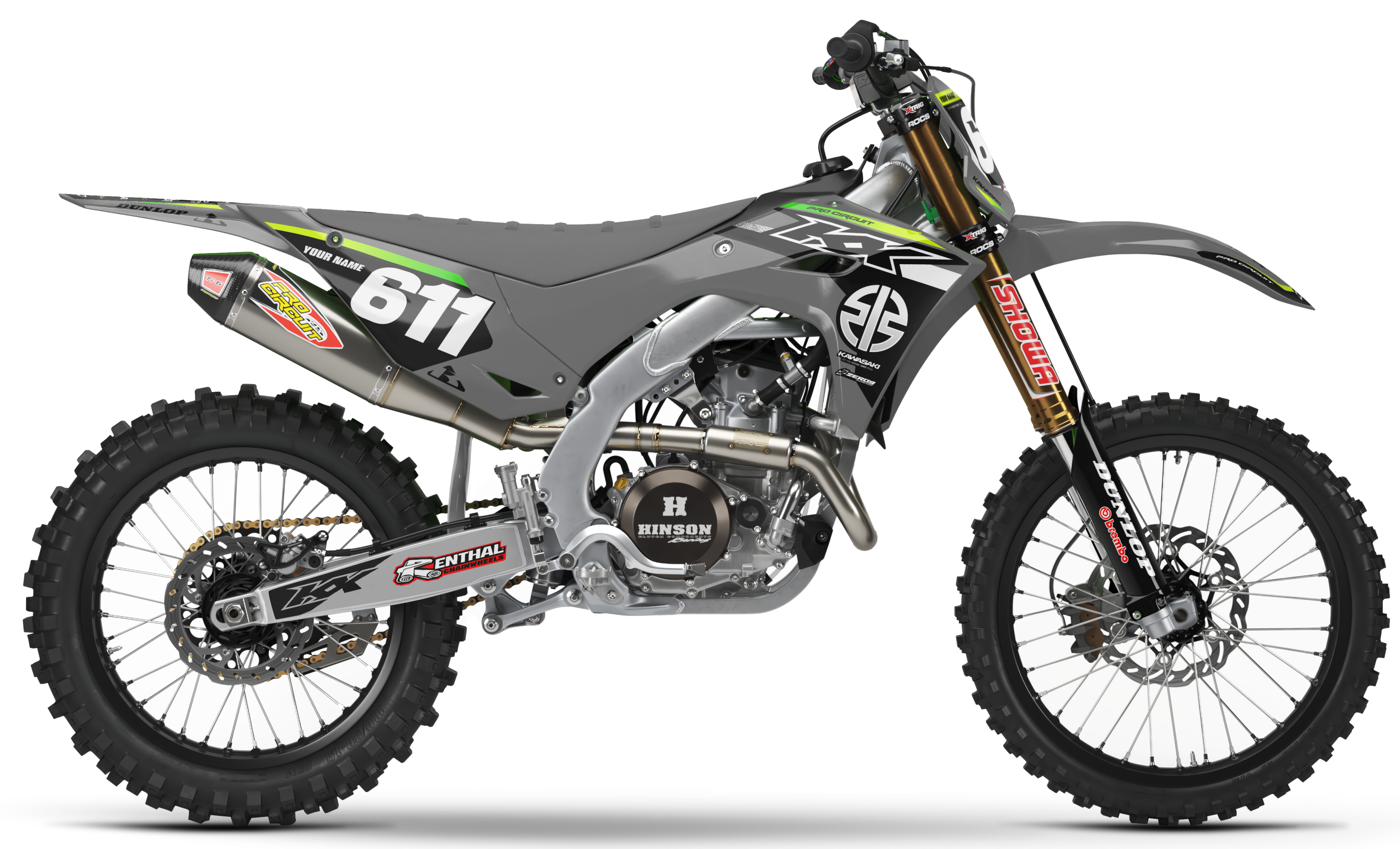 Kawasaki Graphics Kit - MACH | Grey