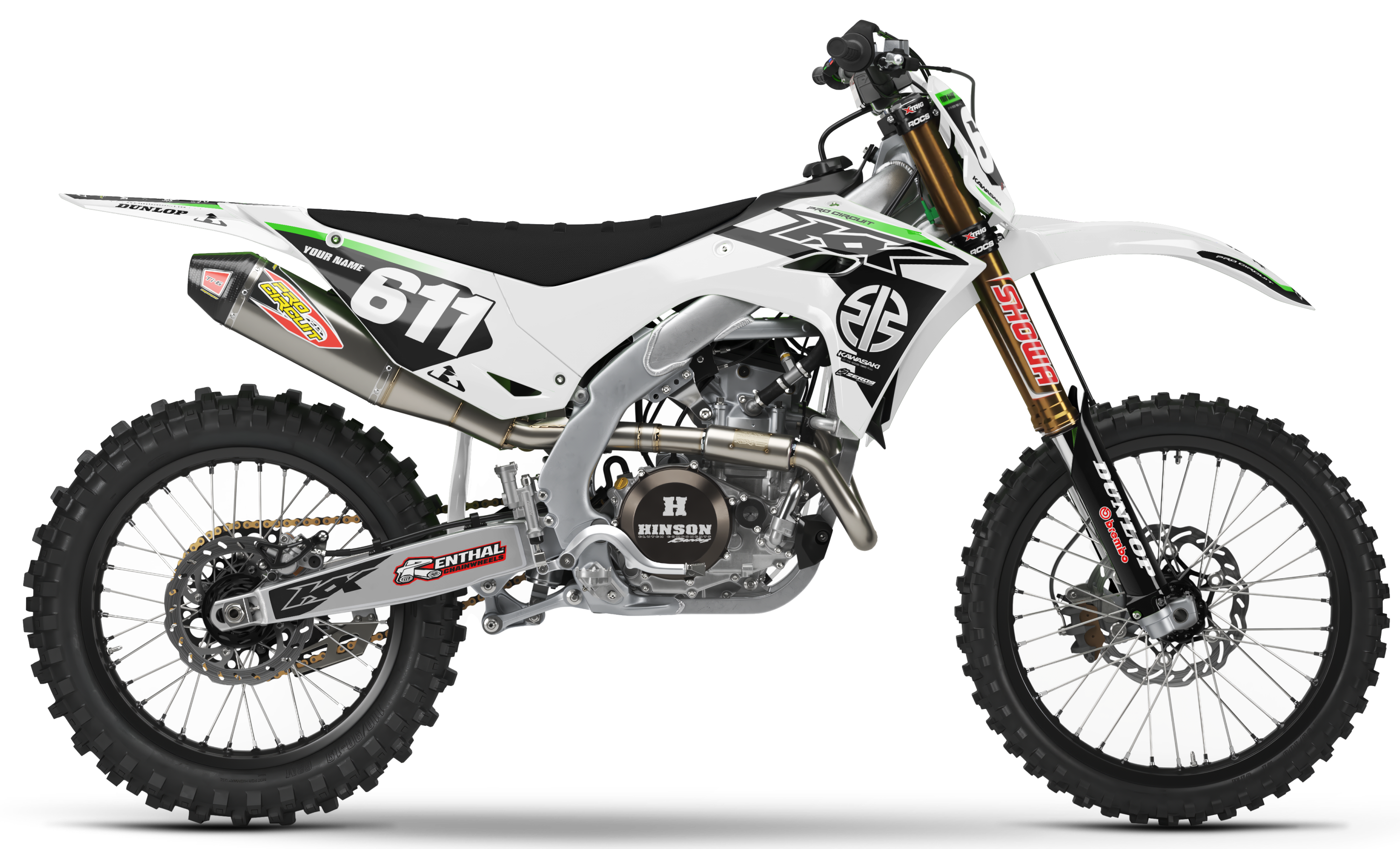 Kawasaki Graphics Kit - MACH | White