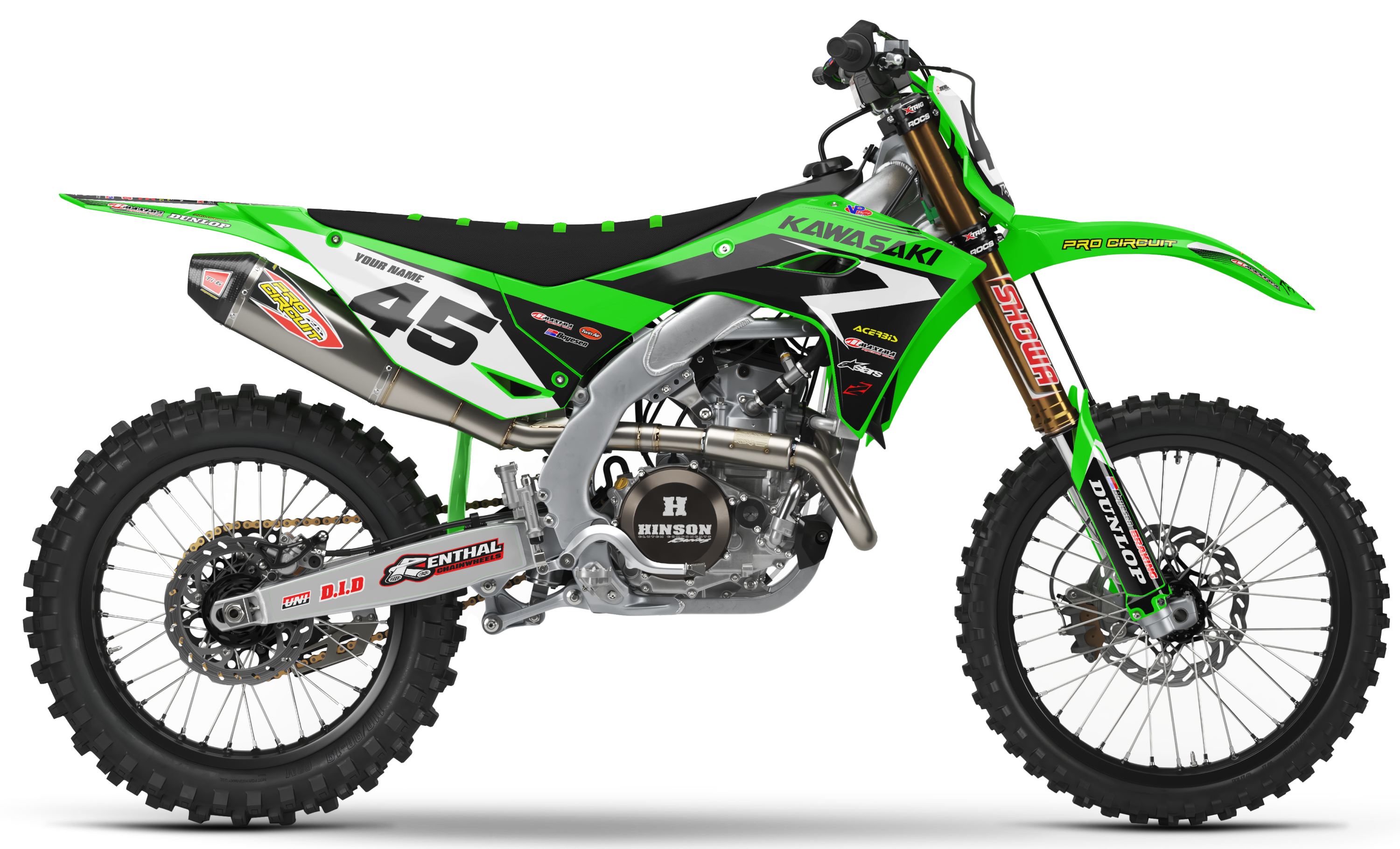 Kawasaki Graphics Kit - RACE | Green