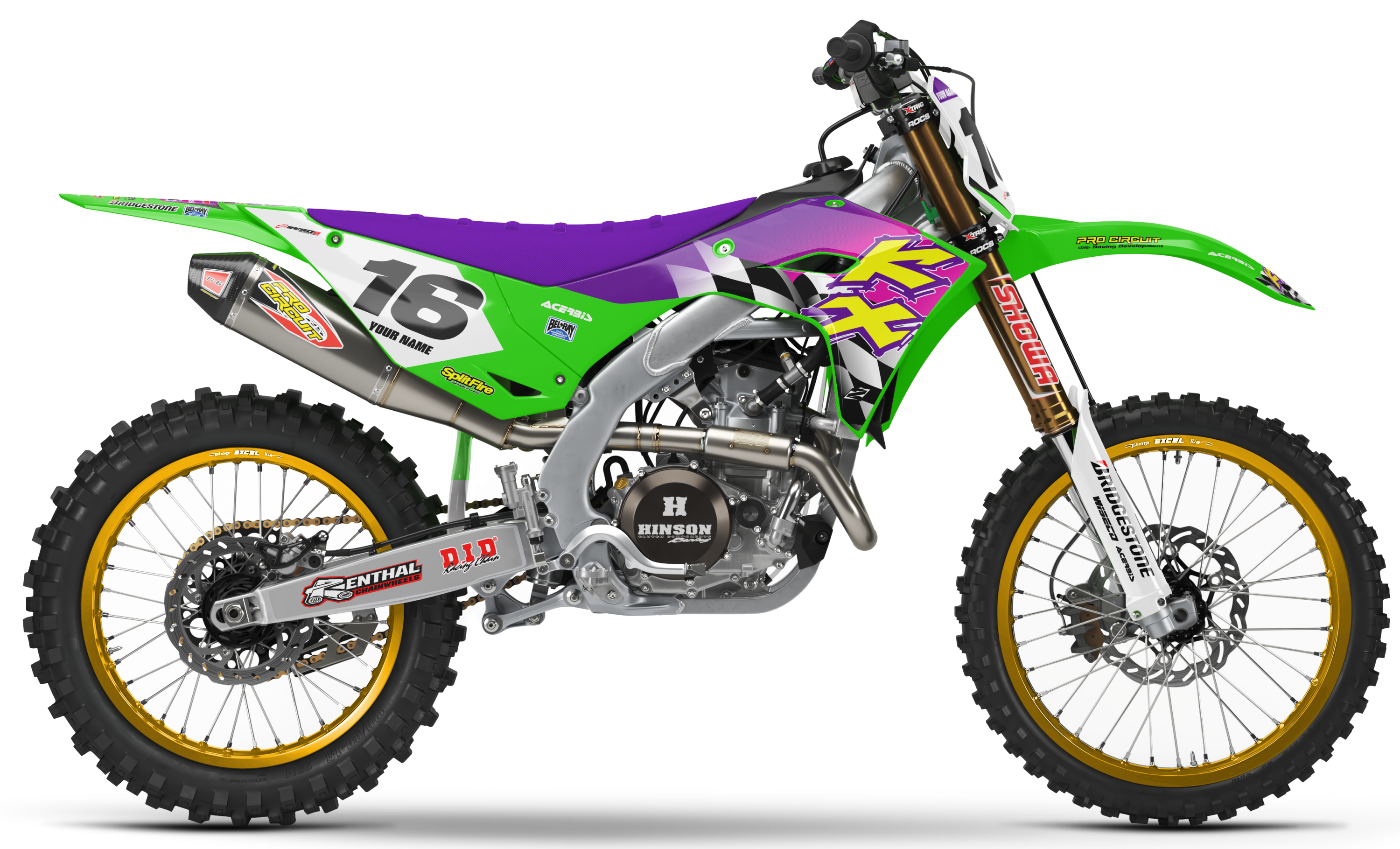 Kawasaki Graphics Kit - RETRO 96 | Green