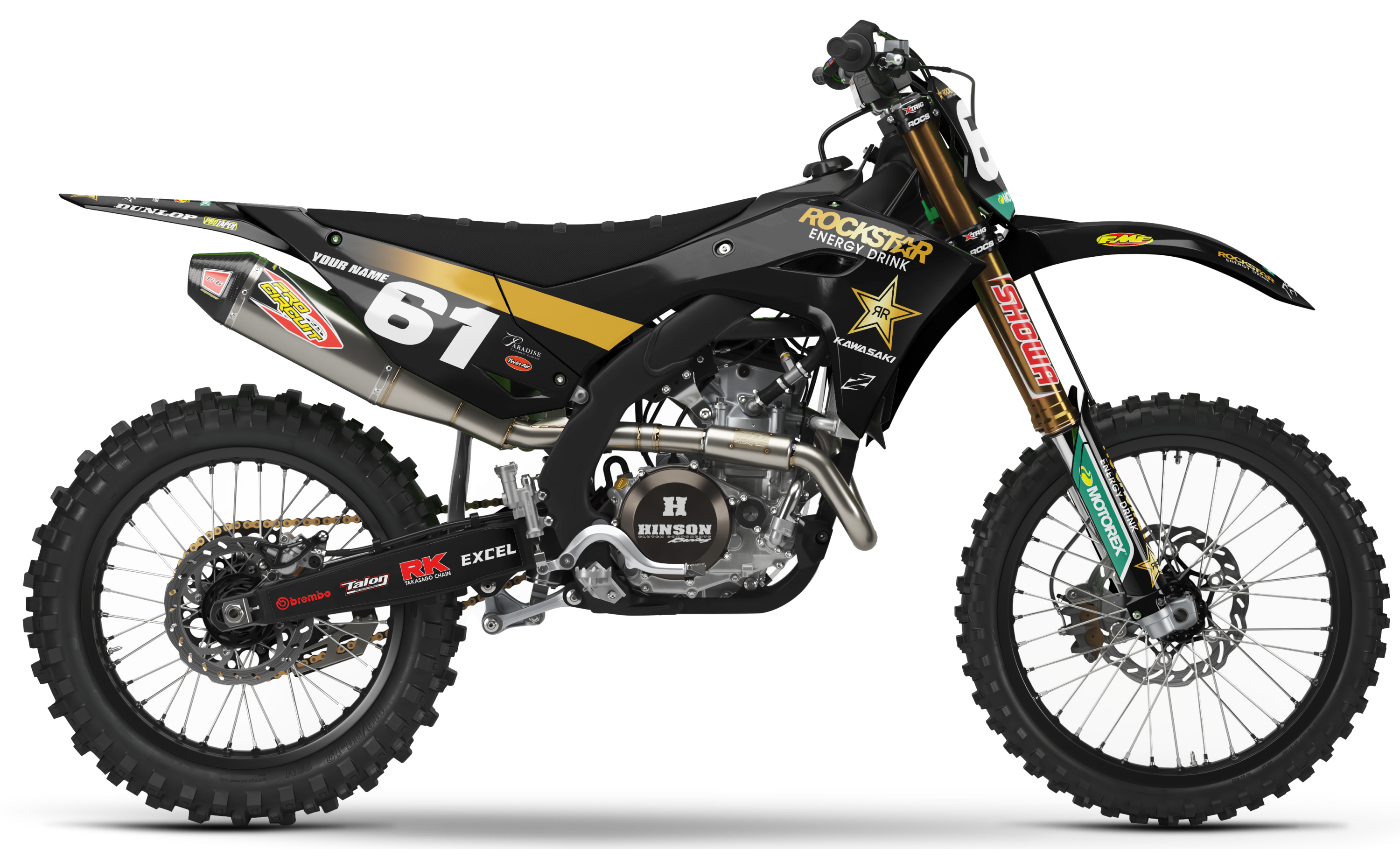 Kawasaki Graphics Kit - ROCKSTAR 22 | Black