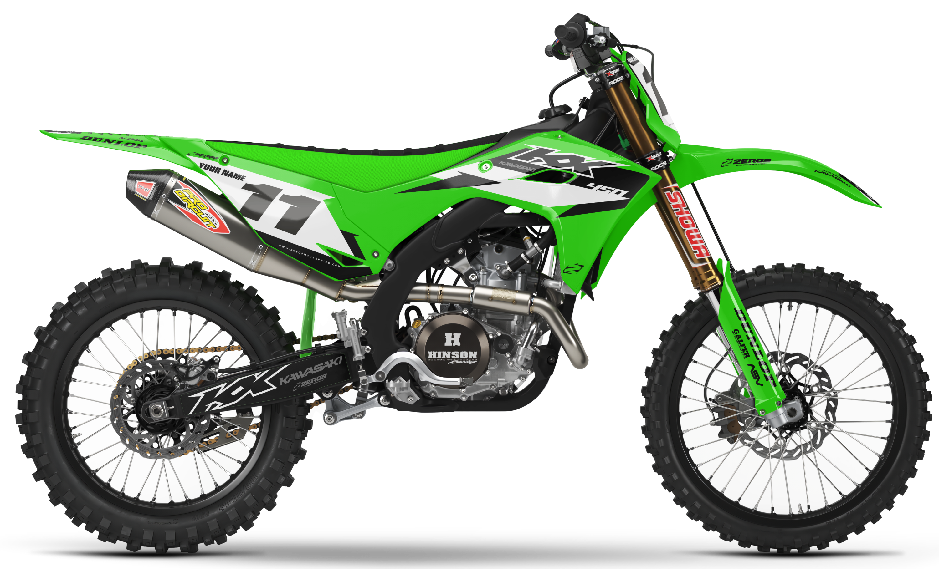 Kawasaki Graphics Kit - RUSH | Green