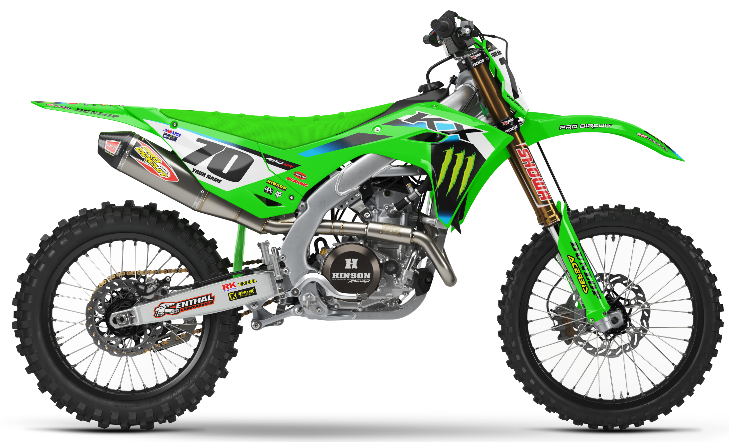 Kawasaki KX KXF Graphics Kit - TEAM 25 | Green
