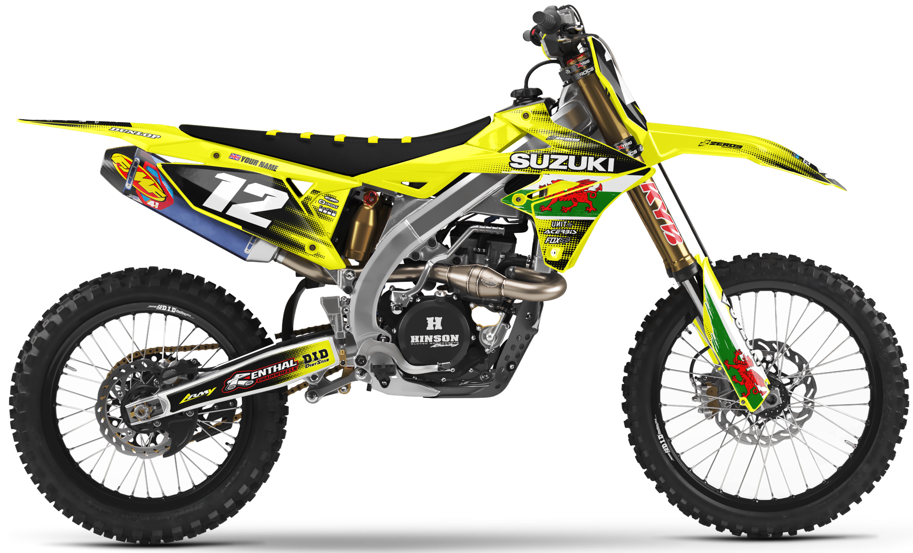 Suzuki Graphics Kit - PATRIOT WALES | Yellow