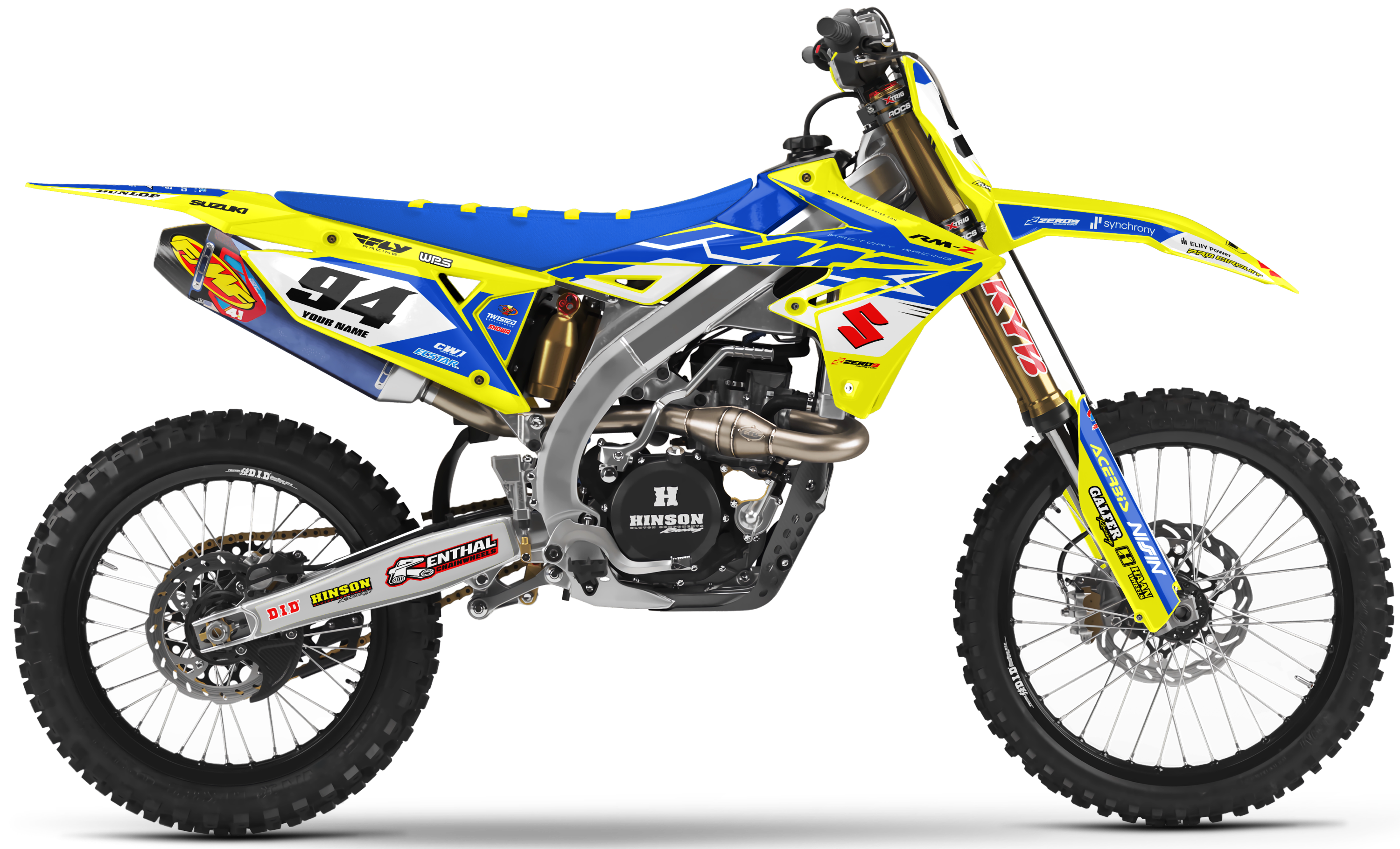 Suzuki Graphics Kit - RUSH | Yellow/Blue