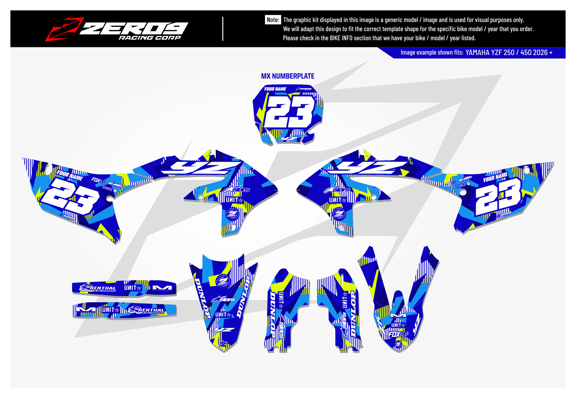 Yamaha Graphics Kit - LAZR | Blue