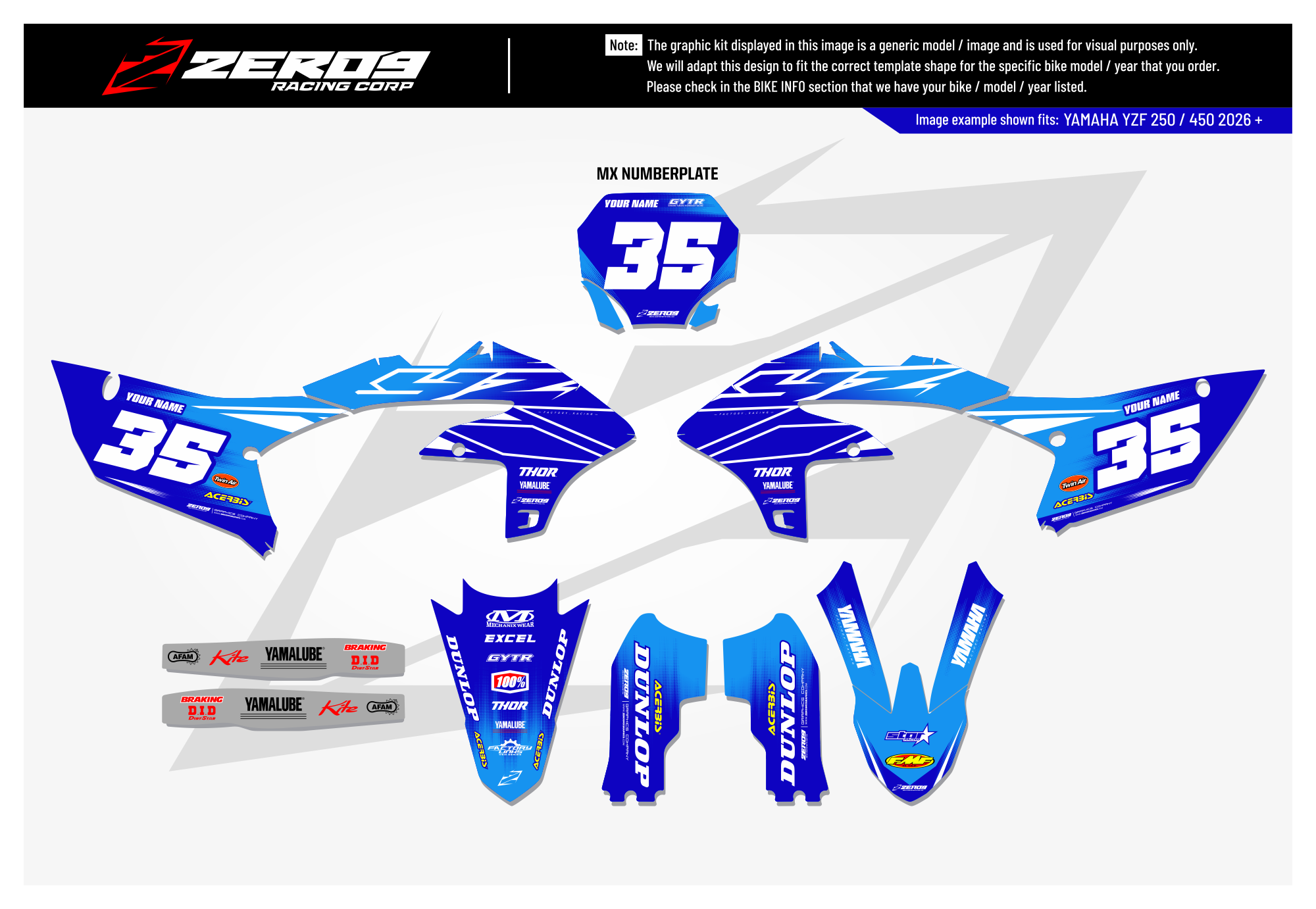 Yamaha Graphics Kit - POWR | Blue