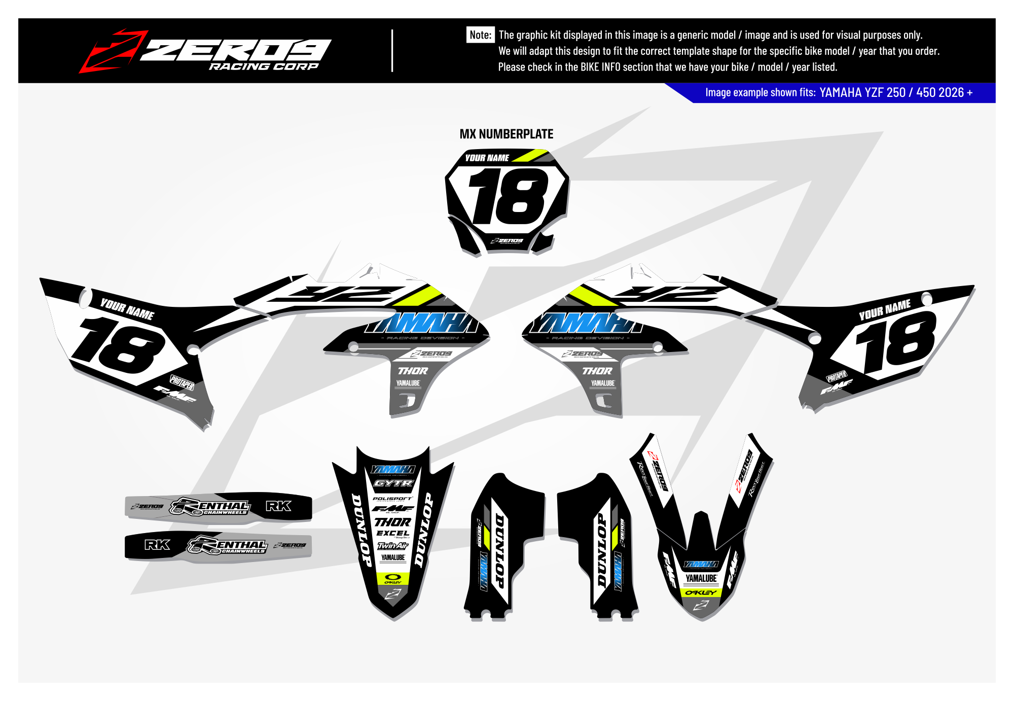 Yamaha Graphics Kit - RIDE | Black