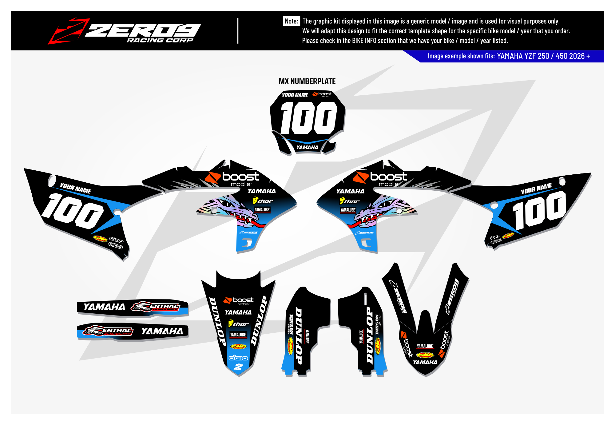 Yamaha Graphics Kit - TROY | Black