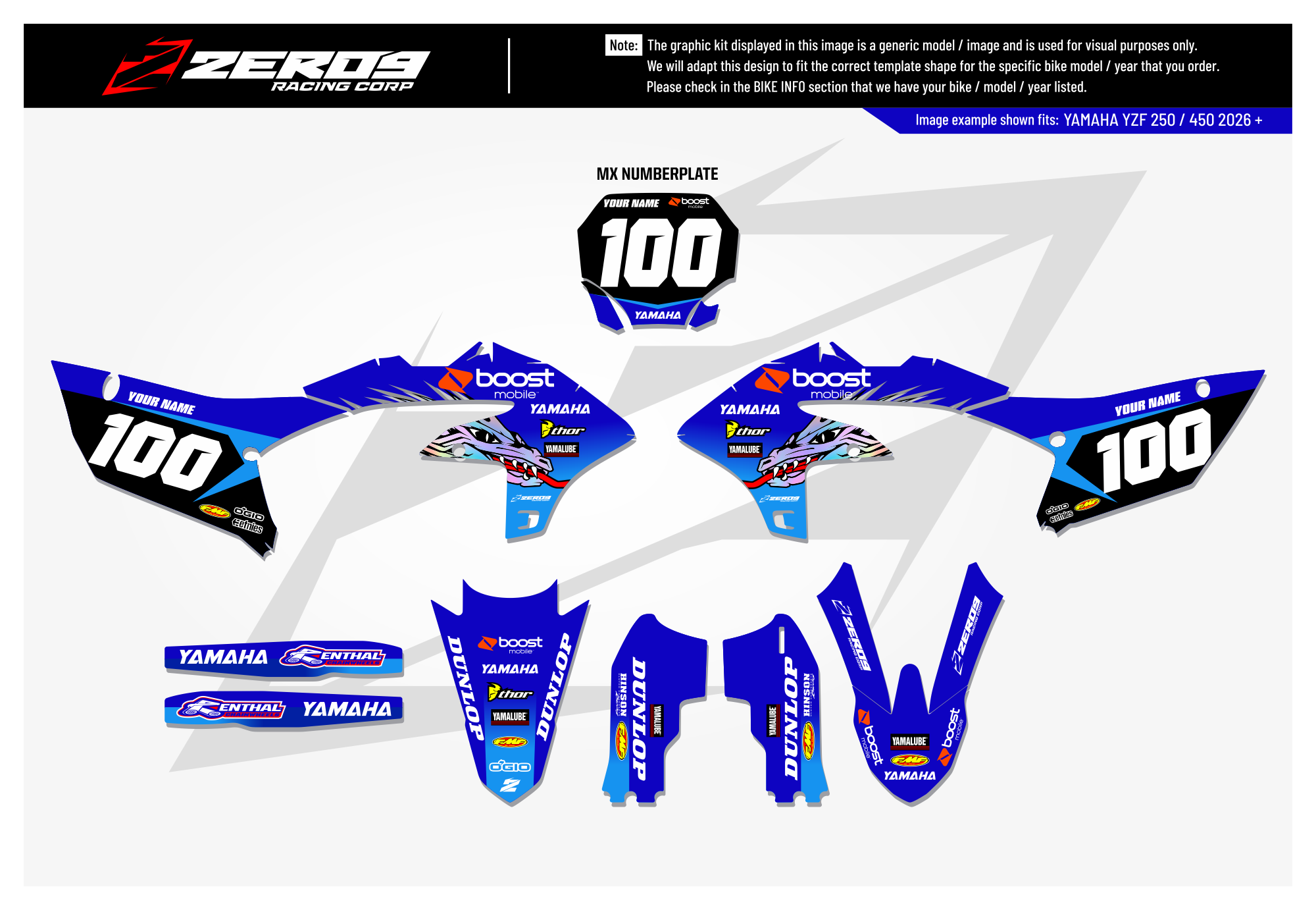 Yamaha Graphics Kit - TROY | Blue