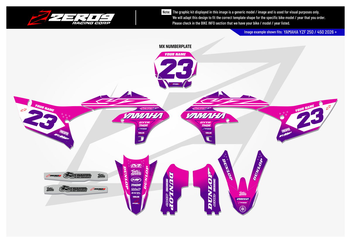 Yamaha Graphics Kit - VIBE | Pink/Purple