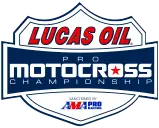 Lucas Oil Pro Motocross Championship logo with red and blue colors.