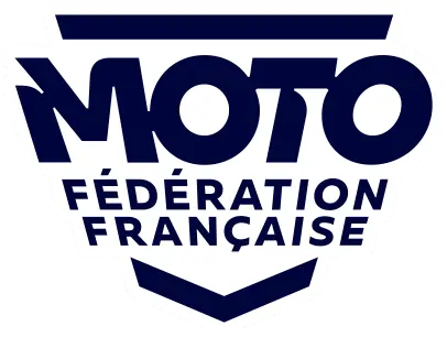Logo of the French Motorcycle Federation on a white background.