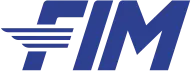 FIM logo with blue and white design.