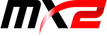 MX2 logo with red and black colors on a white background.