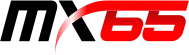 Logo with 'mx65' text in black and red on a white background.